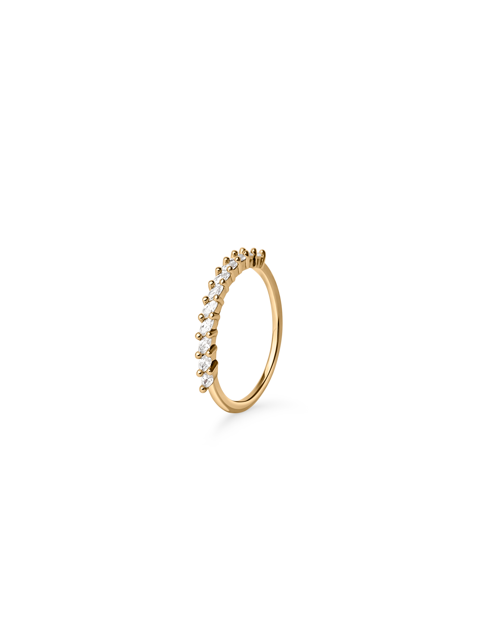 marquise stacker ring 18k gold plated brass