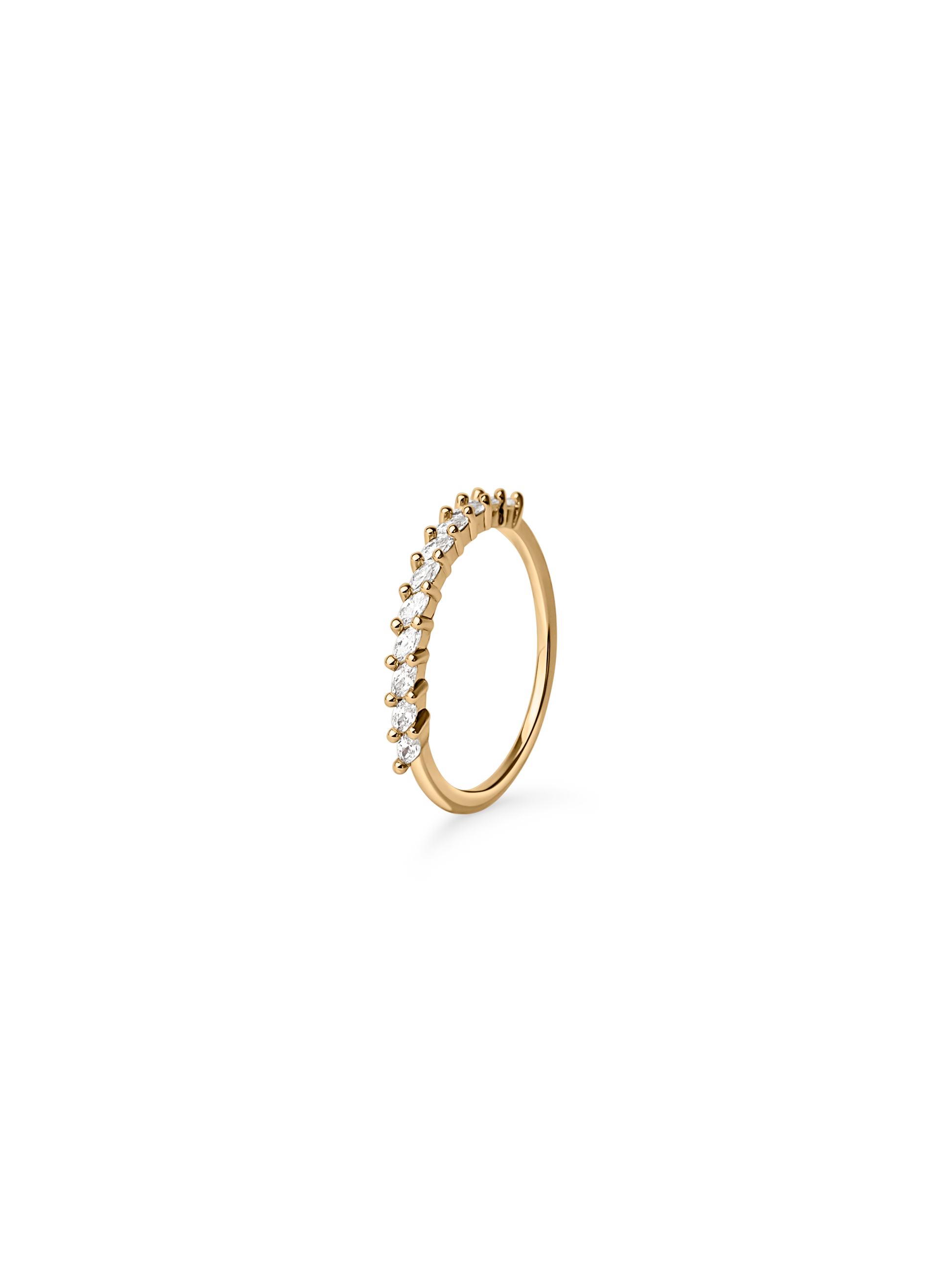 marquise stacker ring 18k gold plated brass