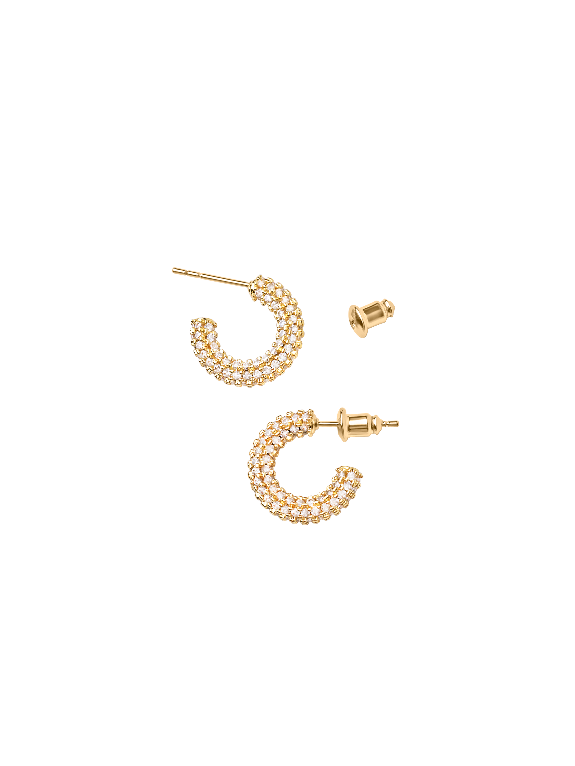 15mm Pave Hoops gold