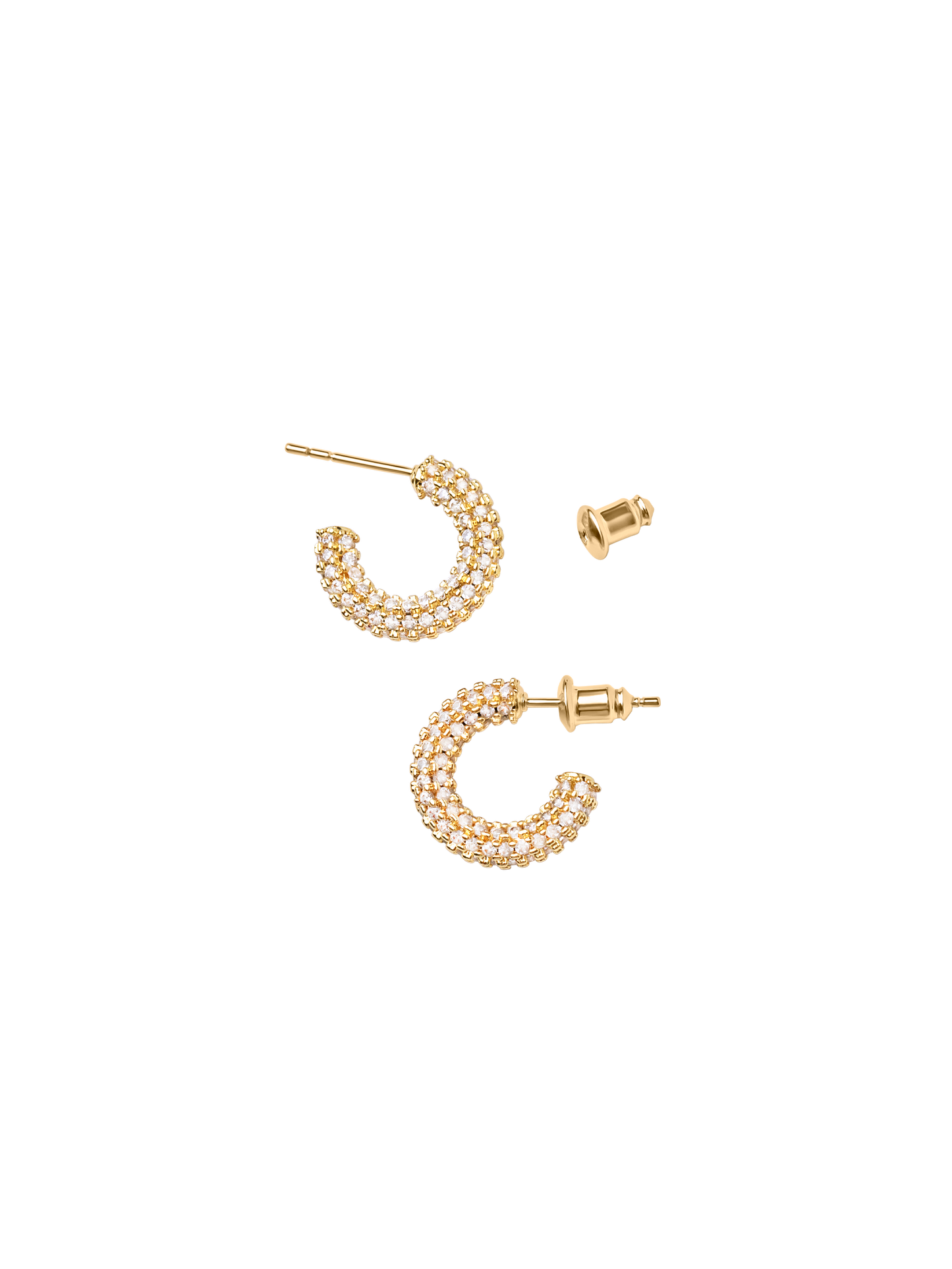 15mm Pave Hoops gold