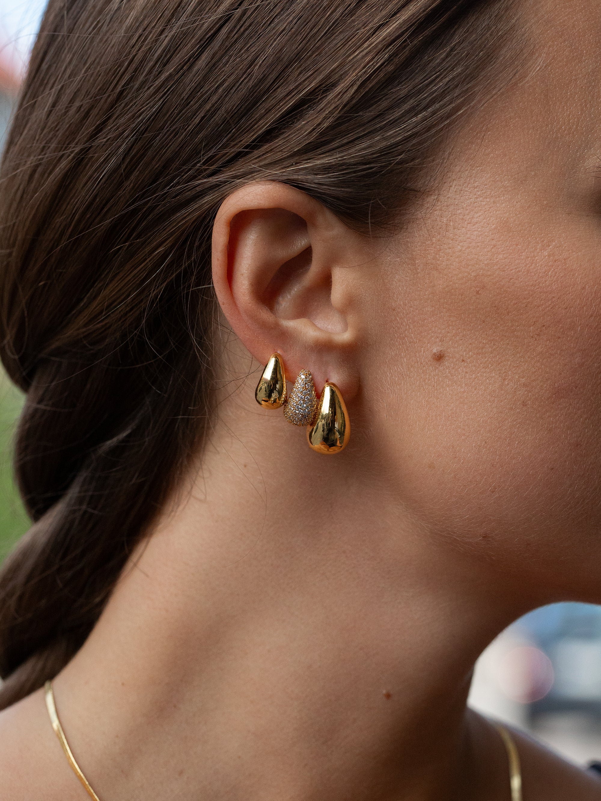 Real gold drop earrings deals