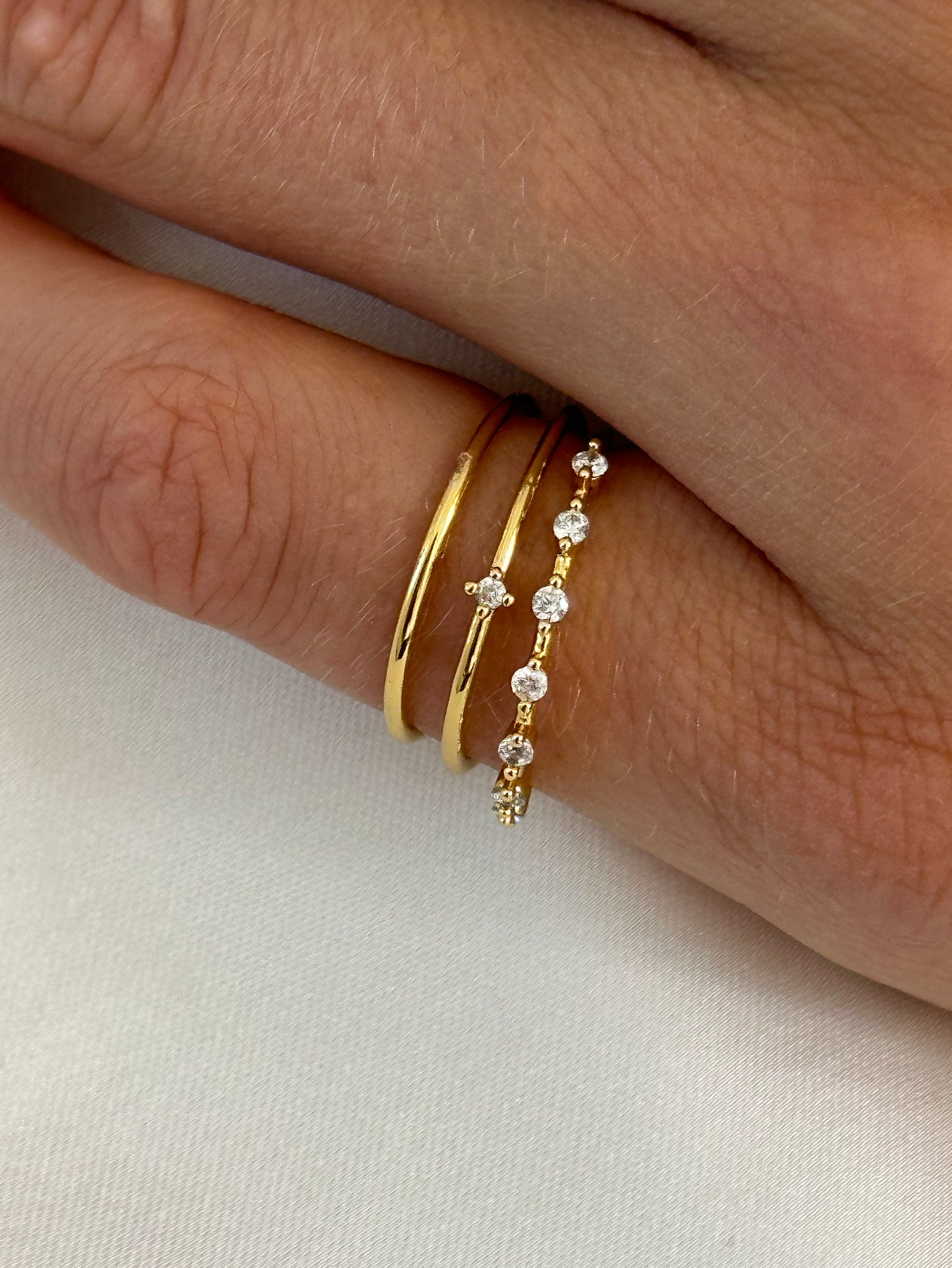 mixed thin zirconia set 18k gold plated brass