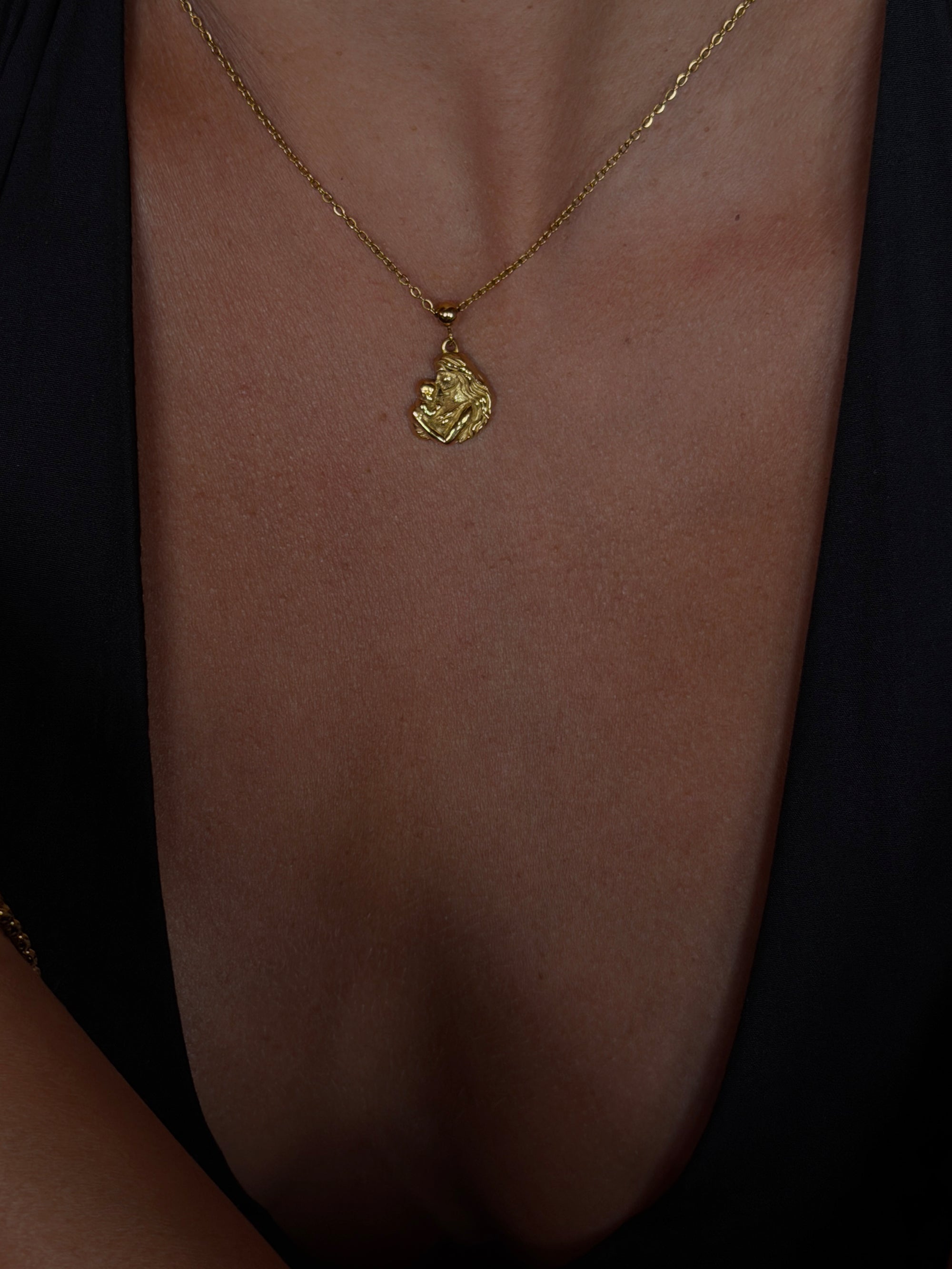 Motherhood charm Waterproof 18k gold PVD plated steel