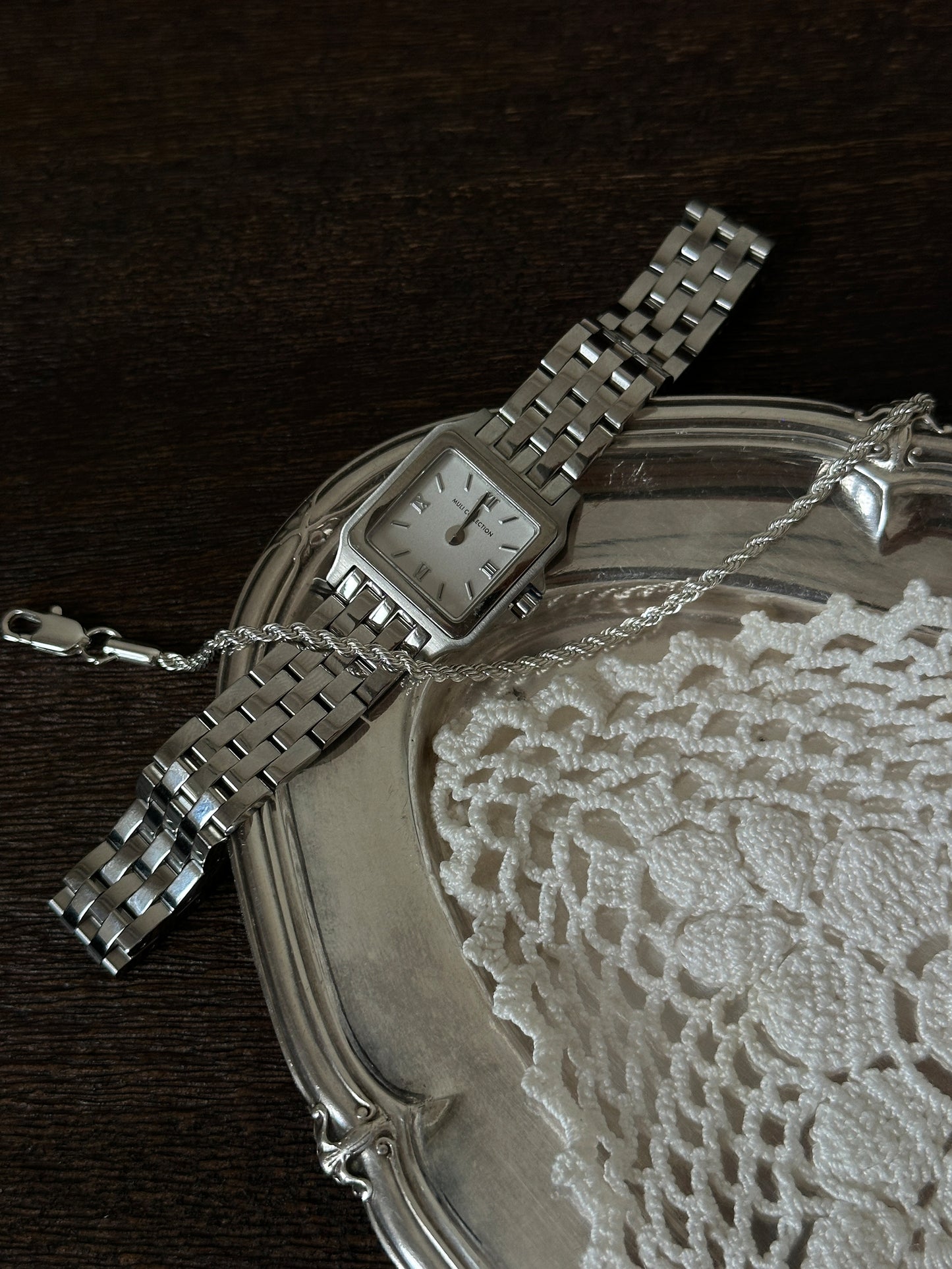 Muli Collection Watch & Bracelet Set Silver