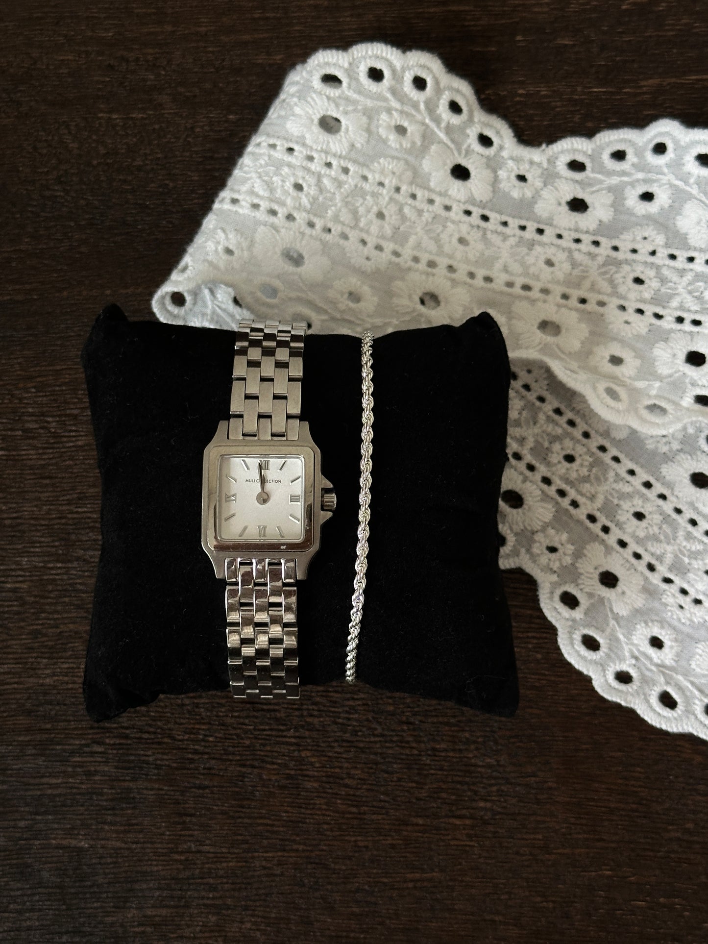 Muli Collection Watch & Bracelet Set Silver