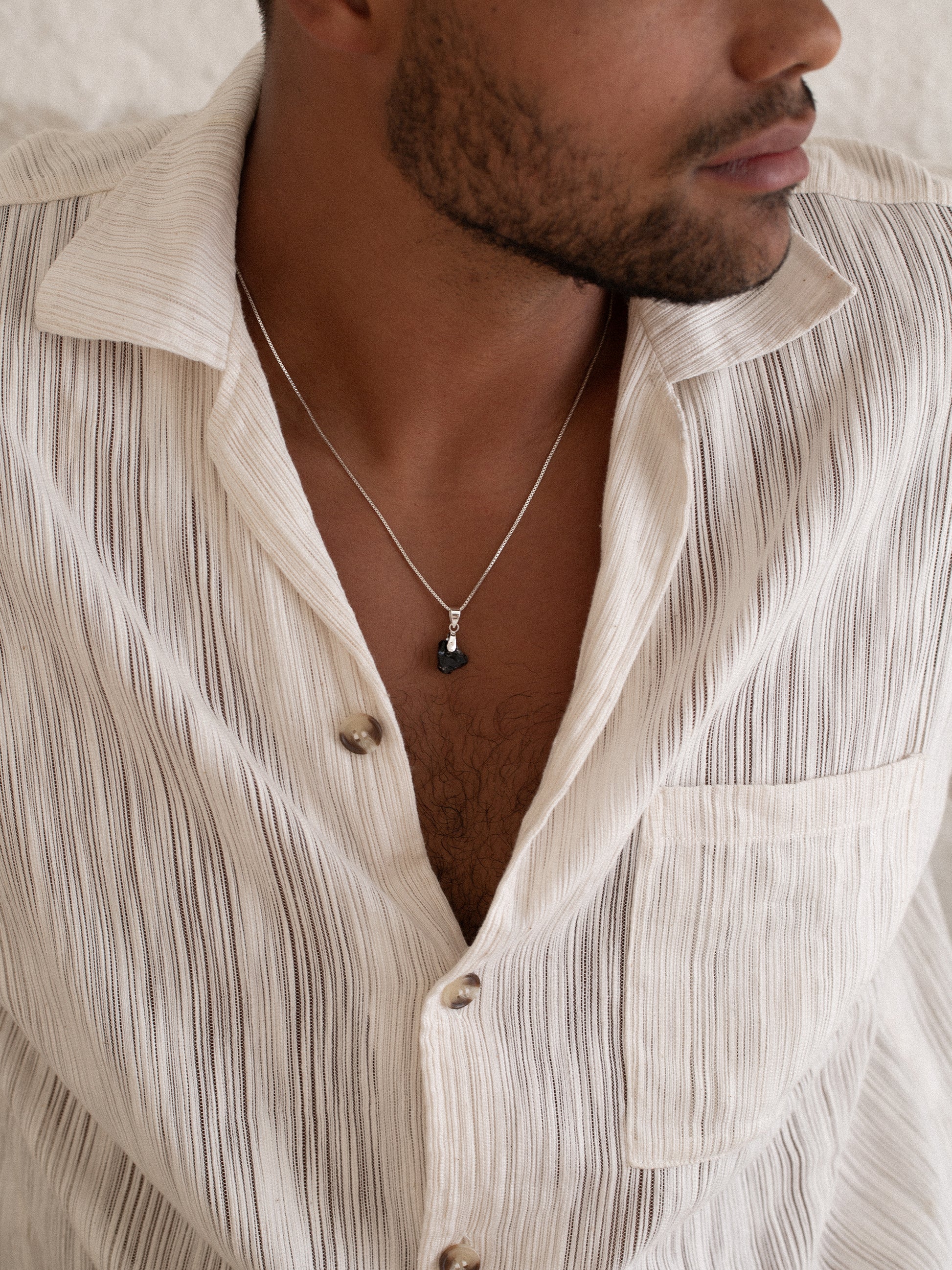 onyx necklace men 925 silver plated brass