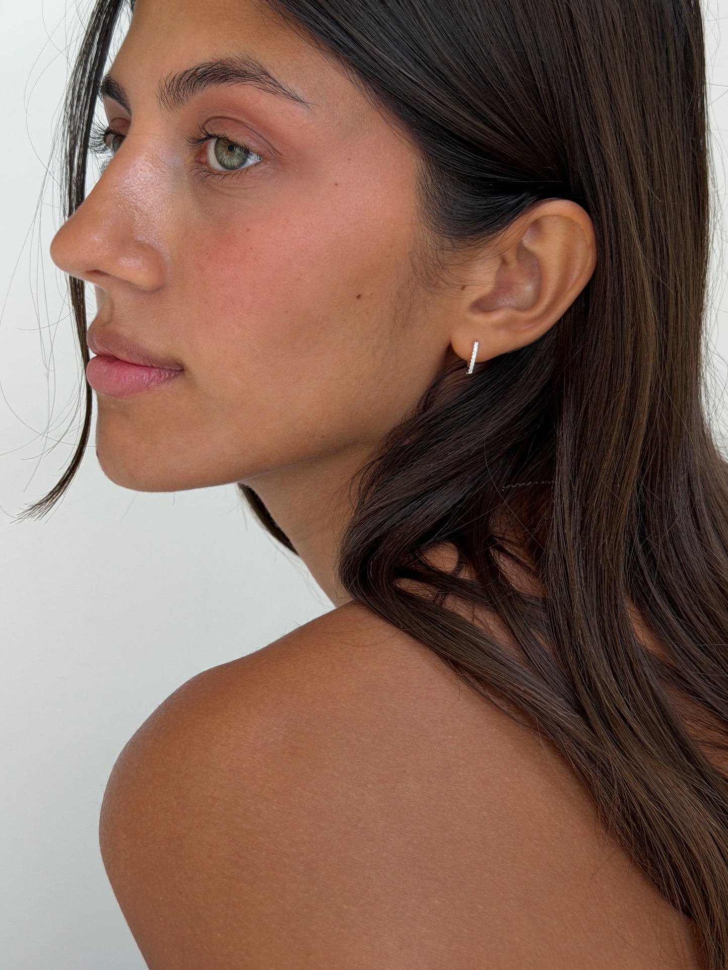 1mm ora huggie 925 silver plated stainless steel 