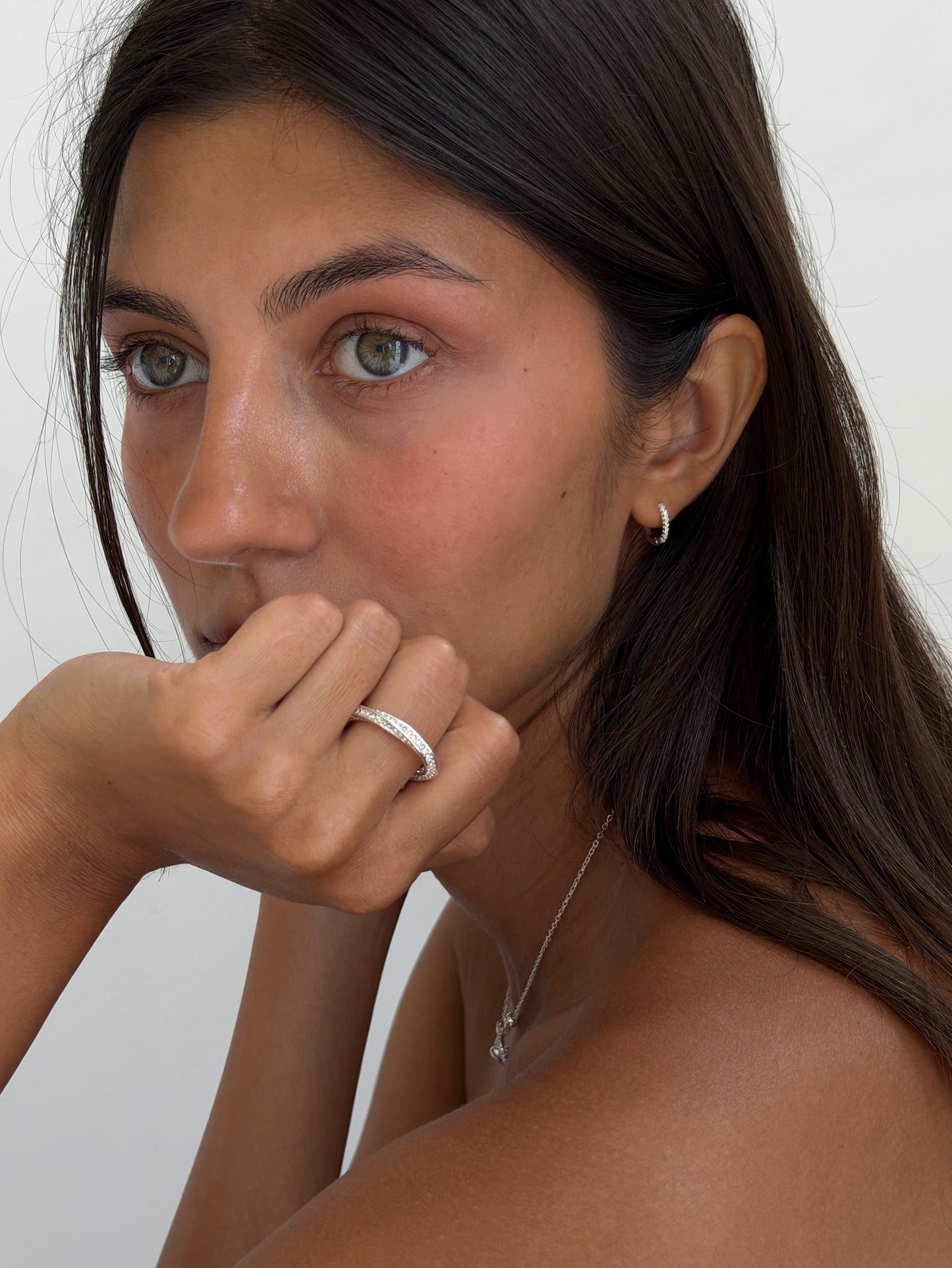 ora twisted ring 925 silver plated stainless steel