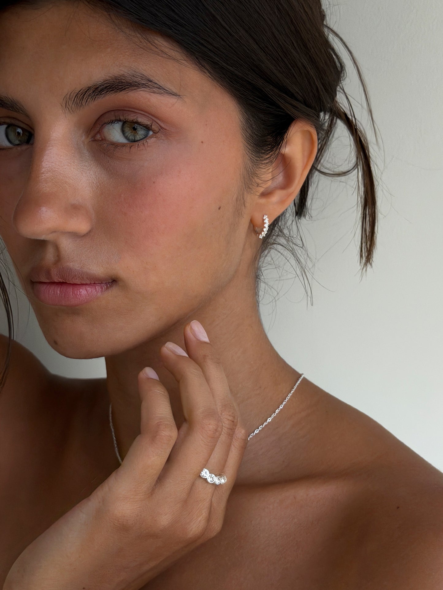 2mm ora huggie 925 silver plated stainless steel