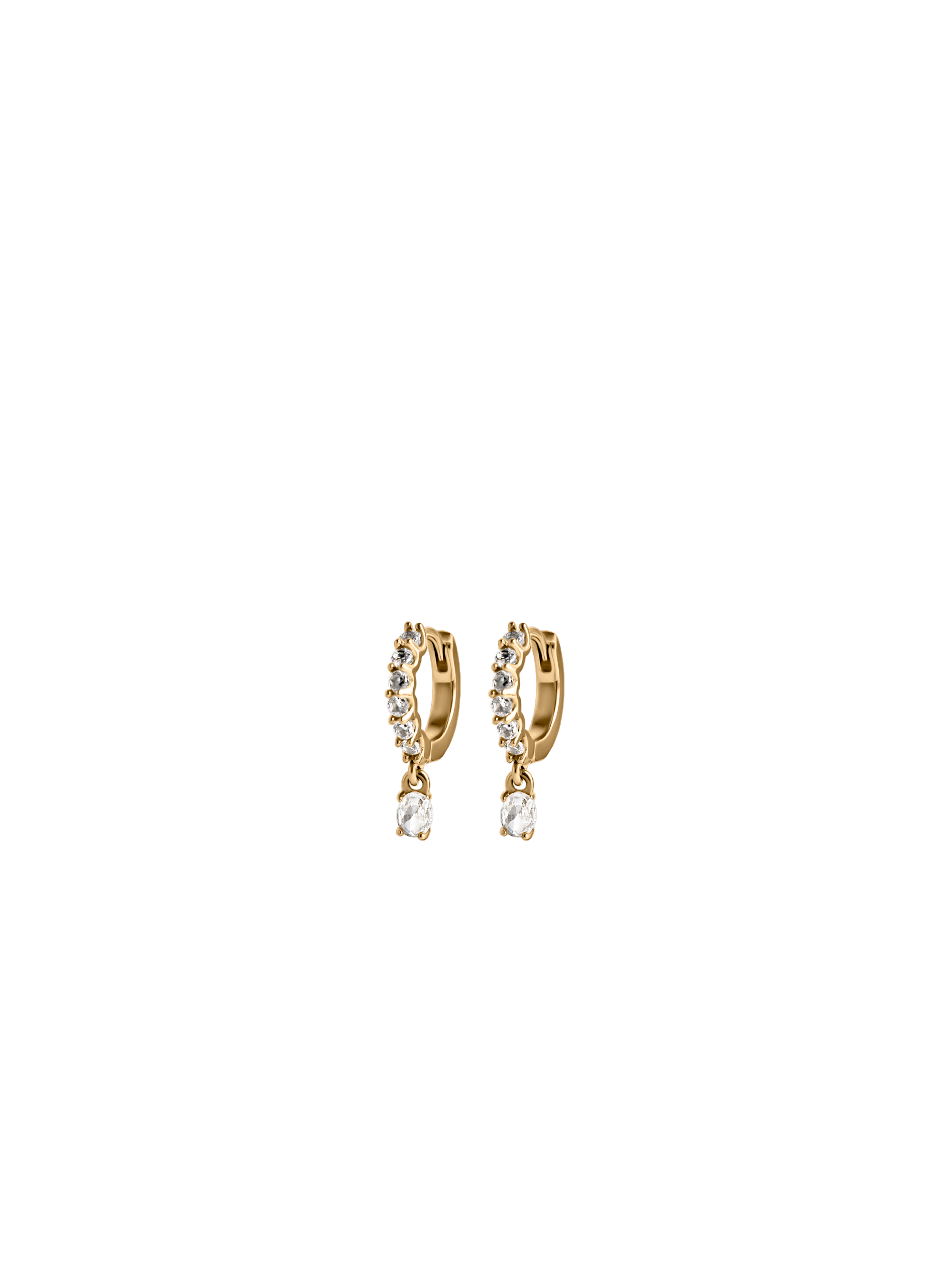 ora oval cut huggie Waterproof 18k gold PVD plated steel