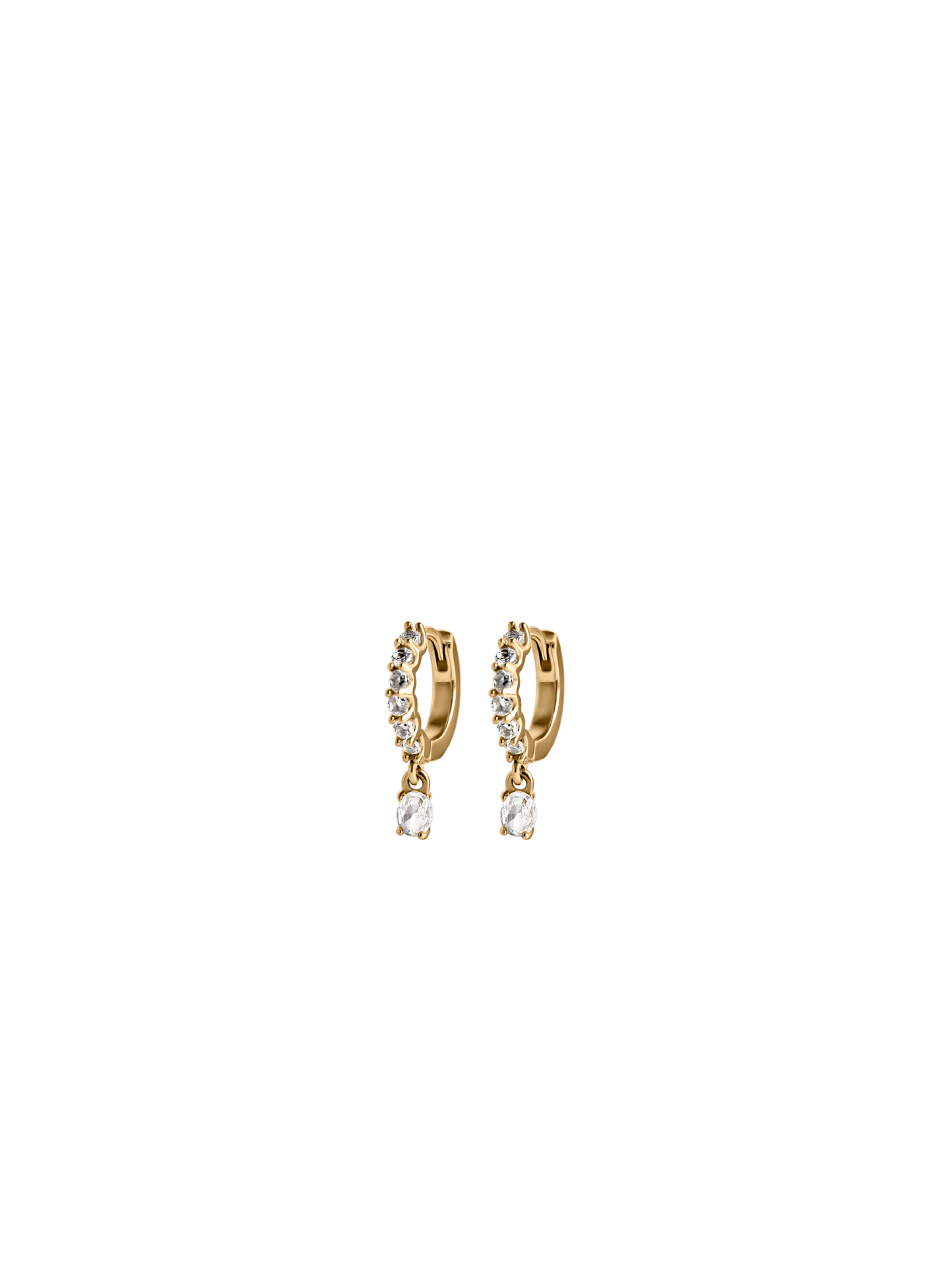 ora oval cut huggie Waterproof 18k gold PVD plated steel