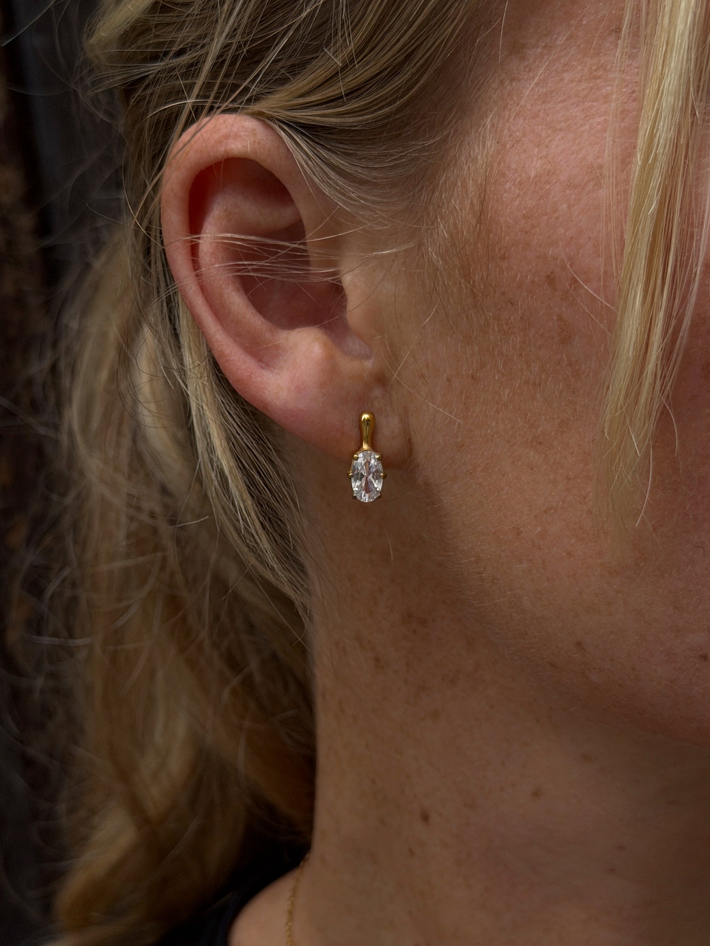 Oval Cut Drop Earring