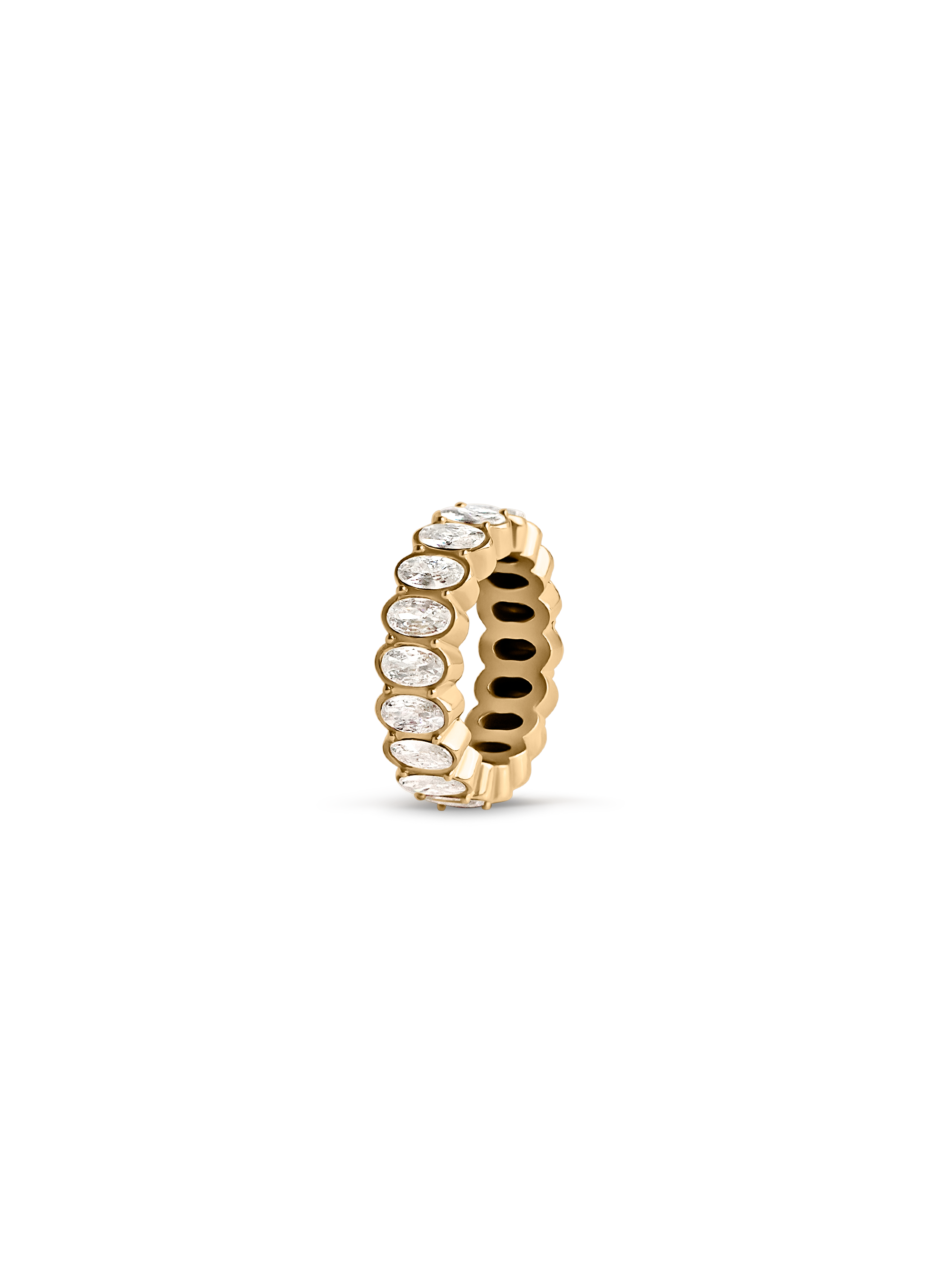oval cut ring Waterproof 18K gold PVD plated steel
