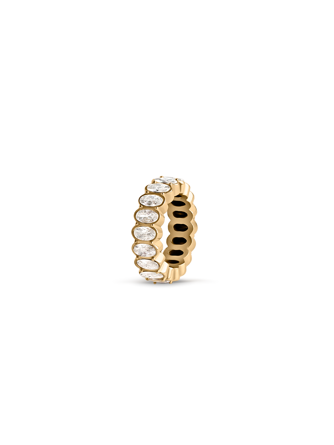 oval cut ring Waterproof 18K gold PVD plated steel