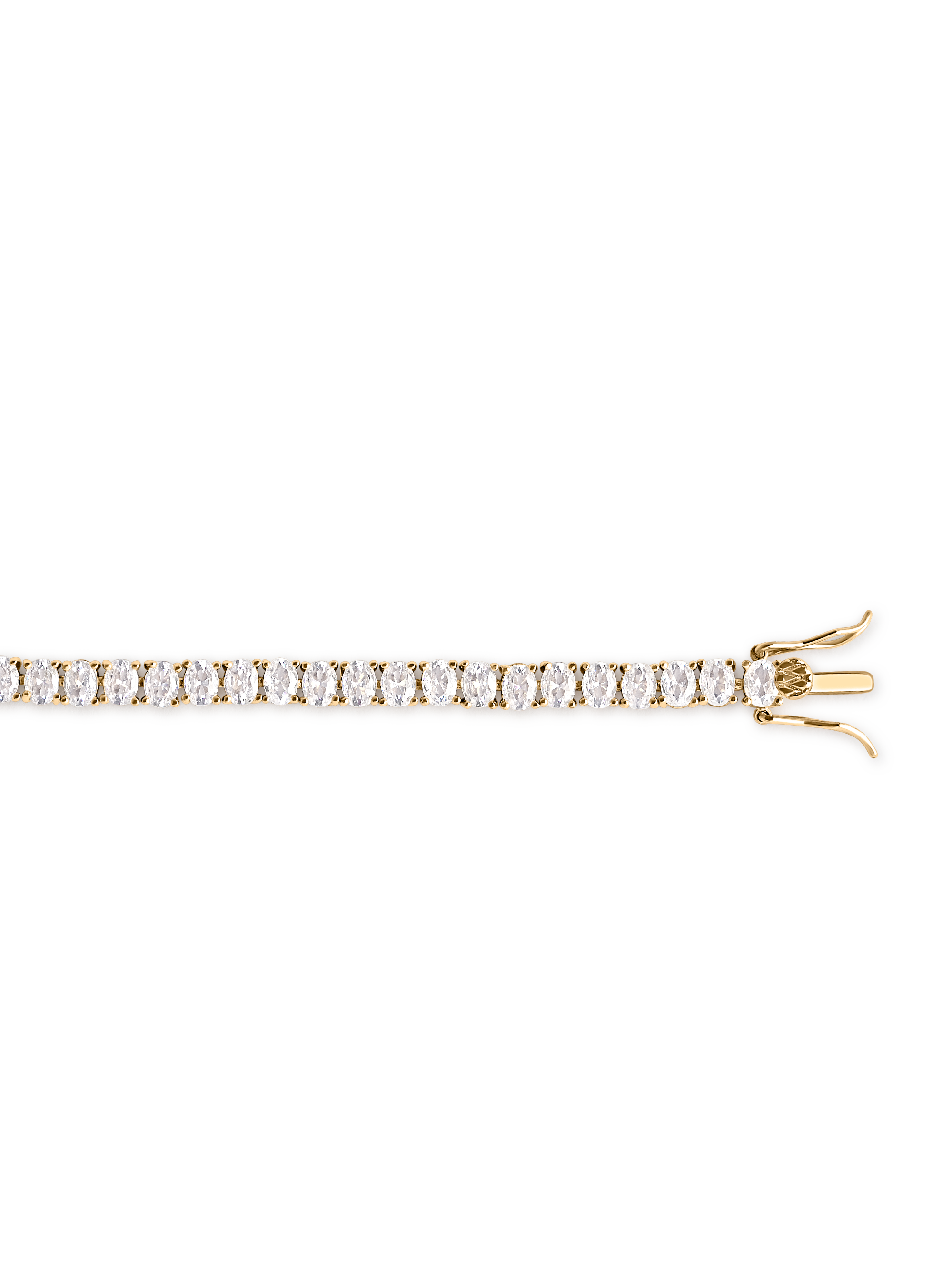 oval cut tennis bracelet 18k gold plated brass