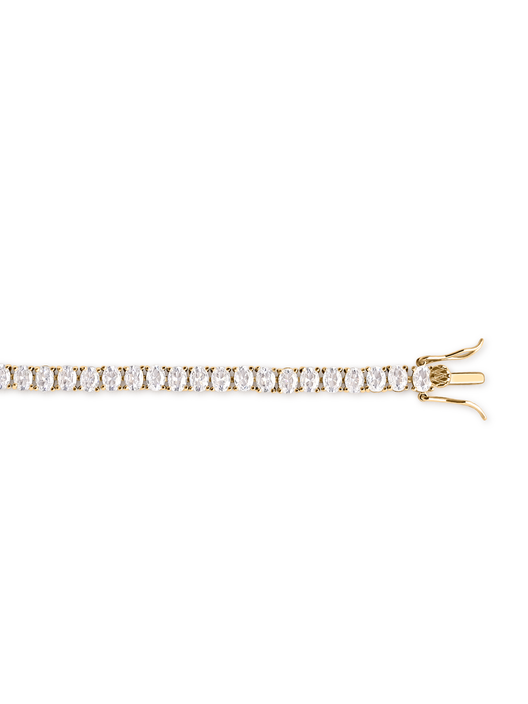 oval cut tennis bracelet 18k gold plated brass