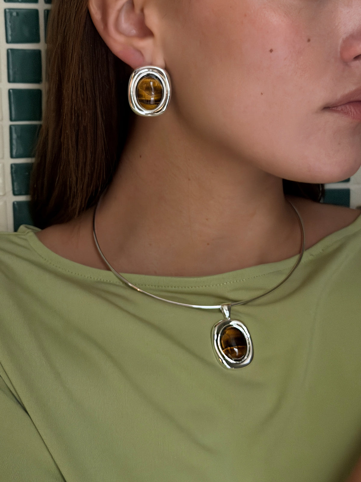 Paloma Oval Earrings Silver