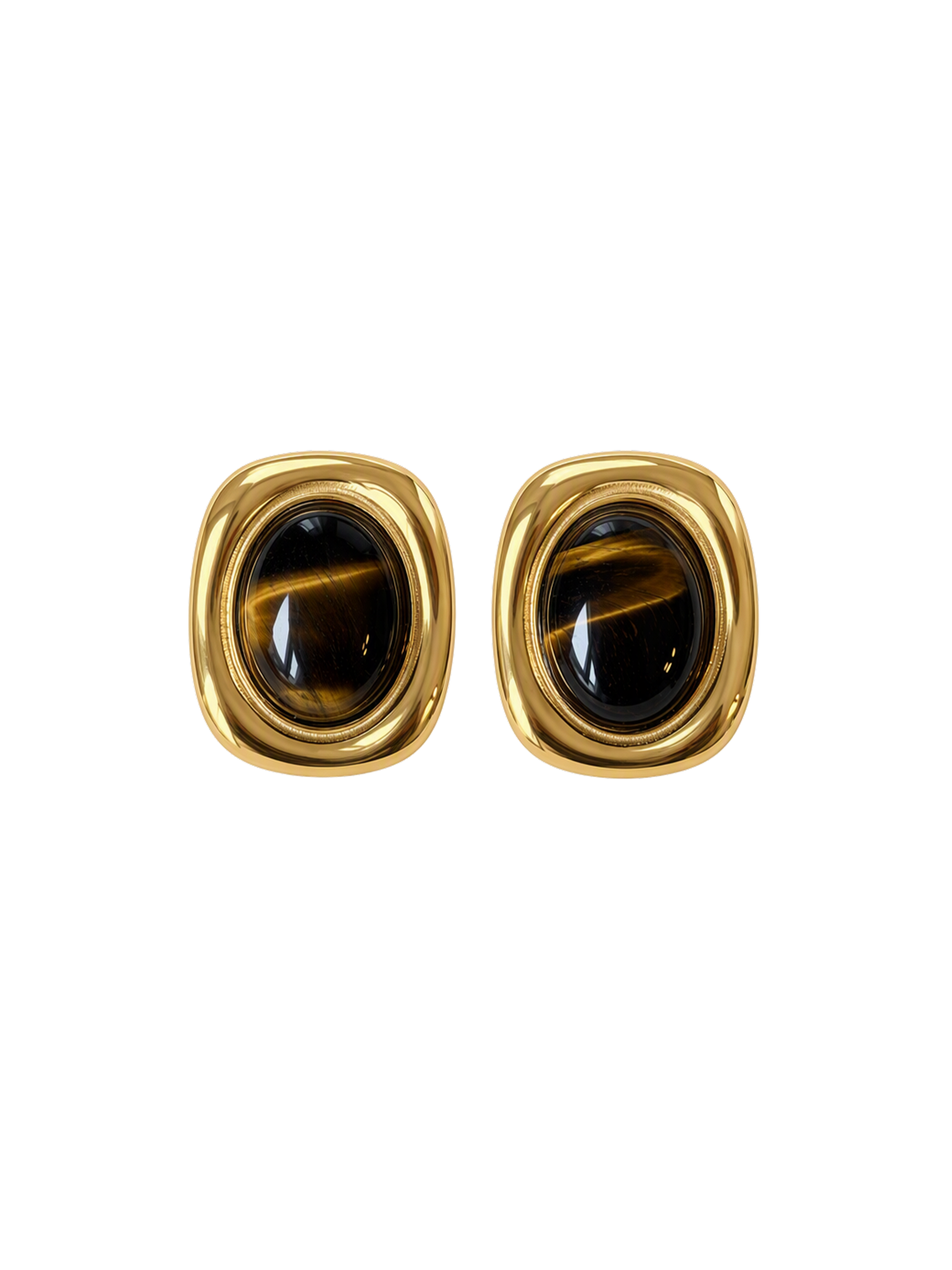 paloma oval earrings Waterproof 18k gold PVD plated steel