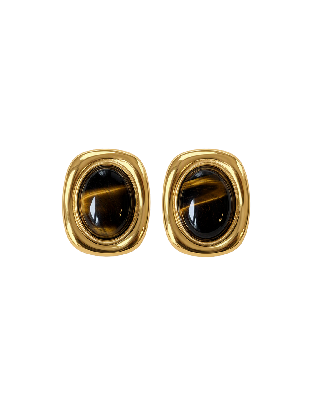 paloma oval earrings Waterproof 18k gold PVD plated steel