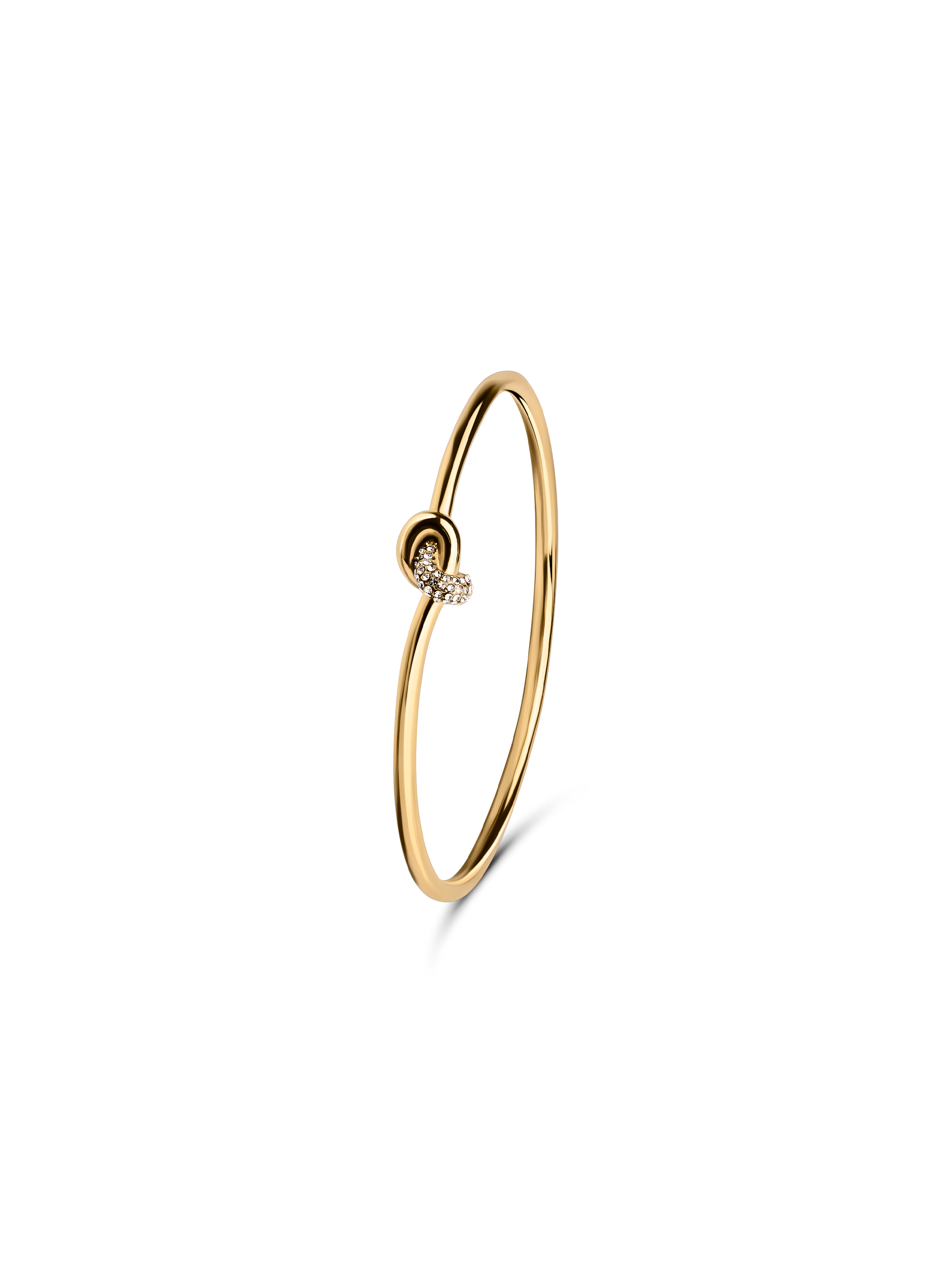 pave knot bangle bracelet Waterproof 18k gold PVD plated steel