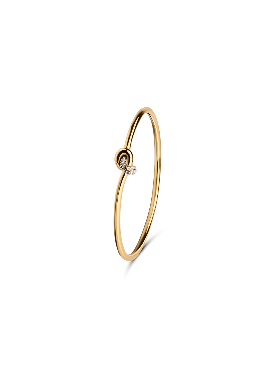 pave knot bangle bracelet Waterproof 18k gold PVD plated steel