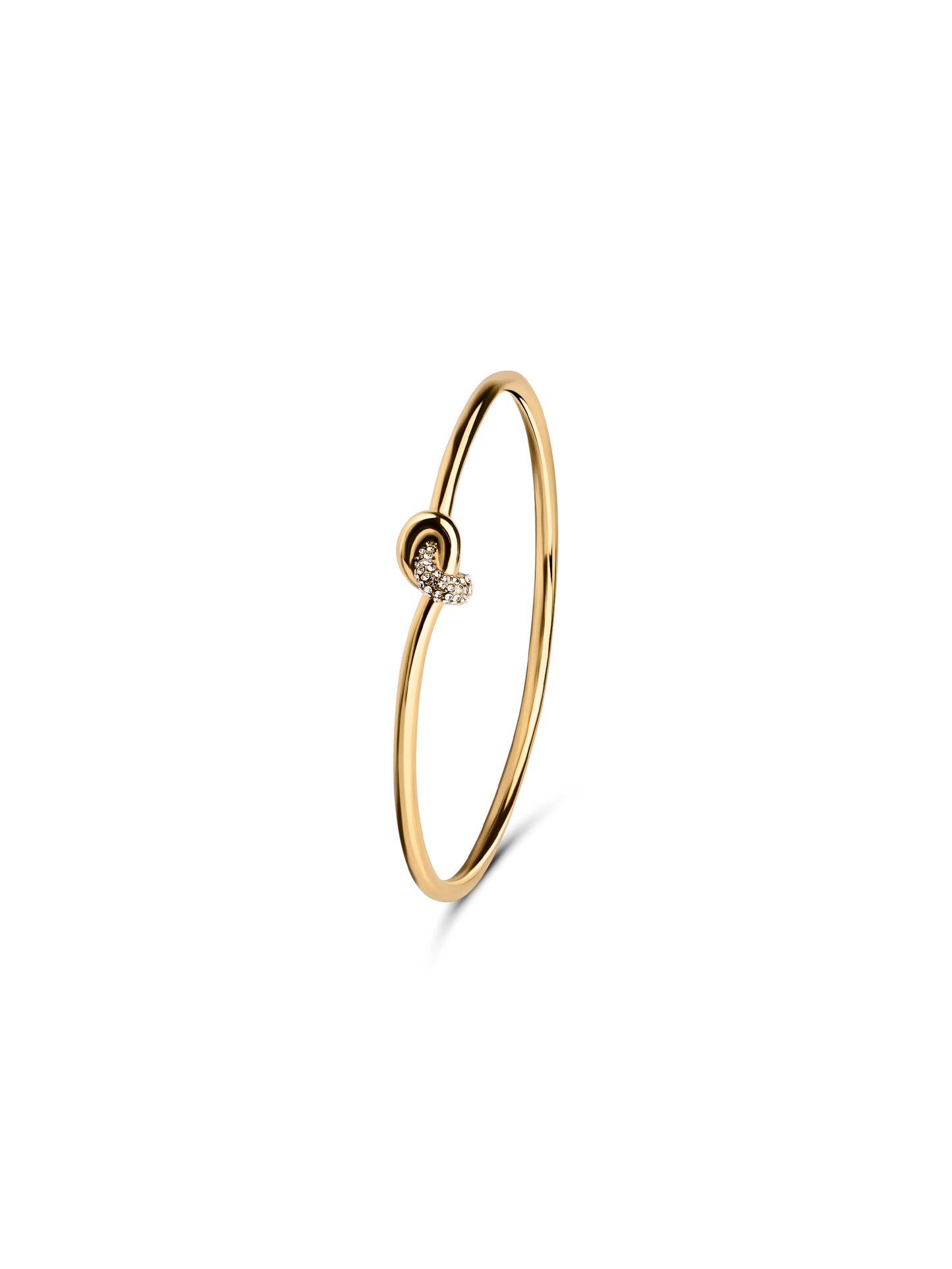 pave knot bangle bracelet Waterproof 18k gold PVD plated steel
