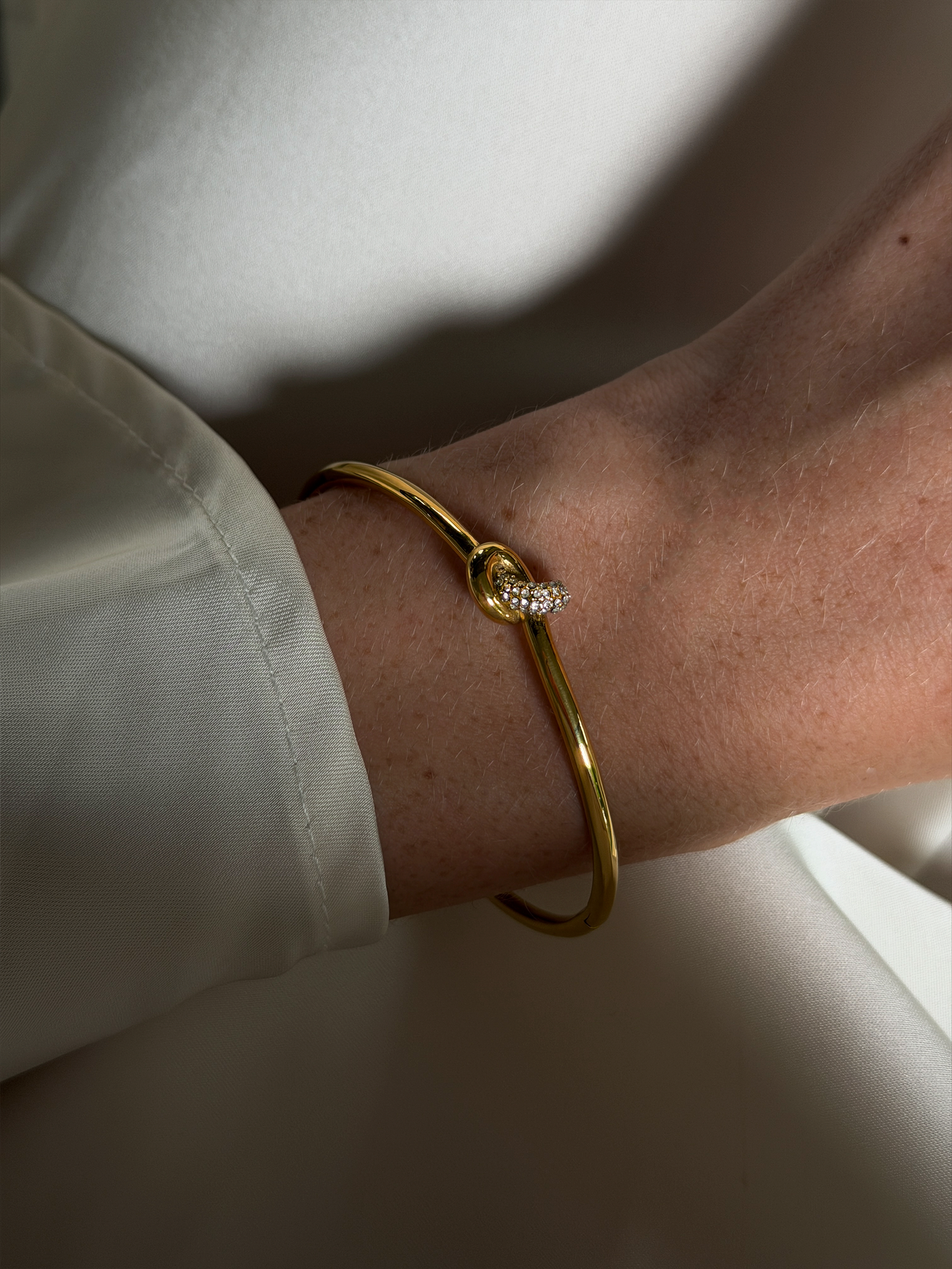 Pavé Knot Bangle Bracelet