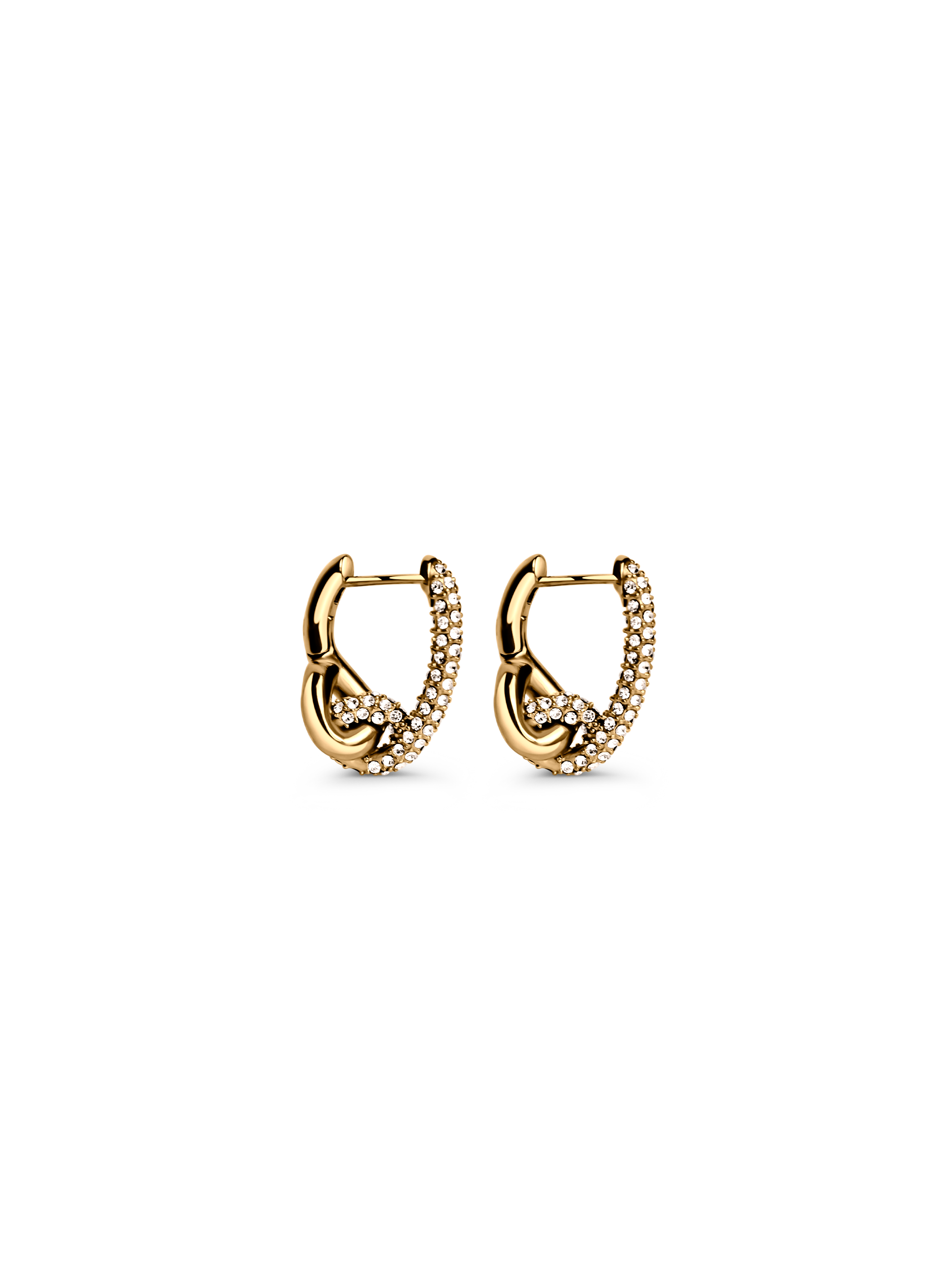 pave knot earrings 18k gold PVD plated steel