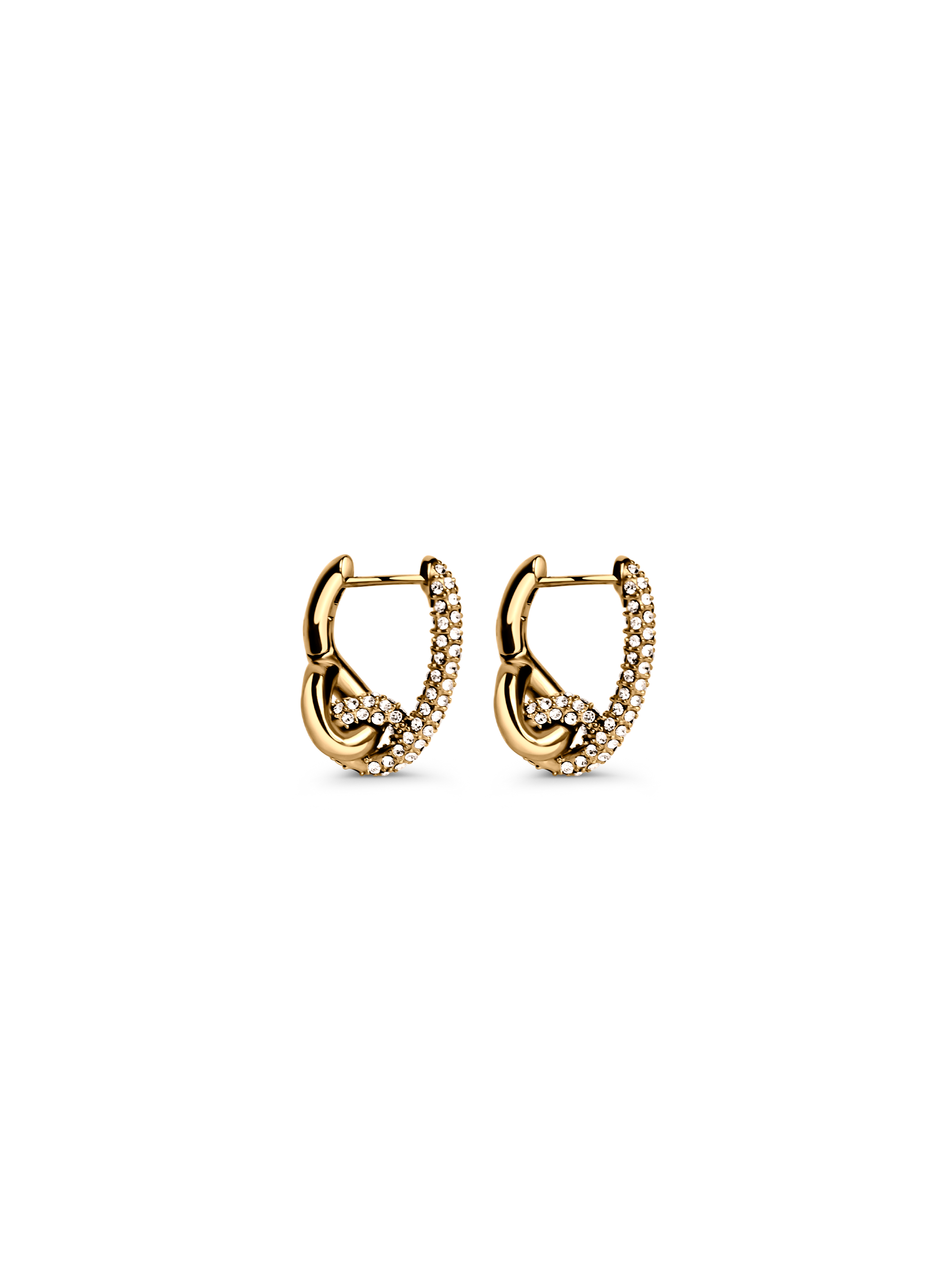 pave knot earrings 18k gold PVD plated steel