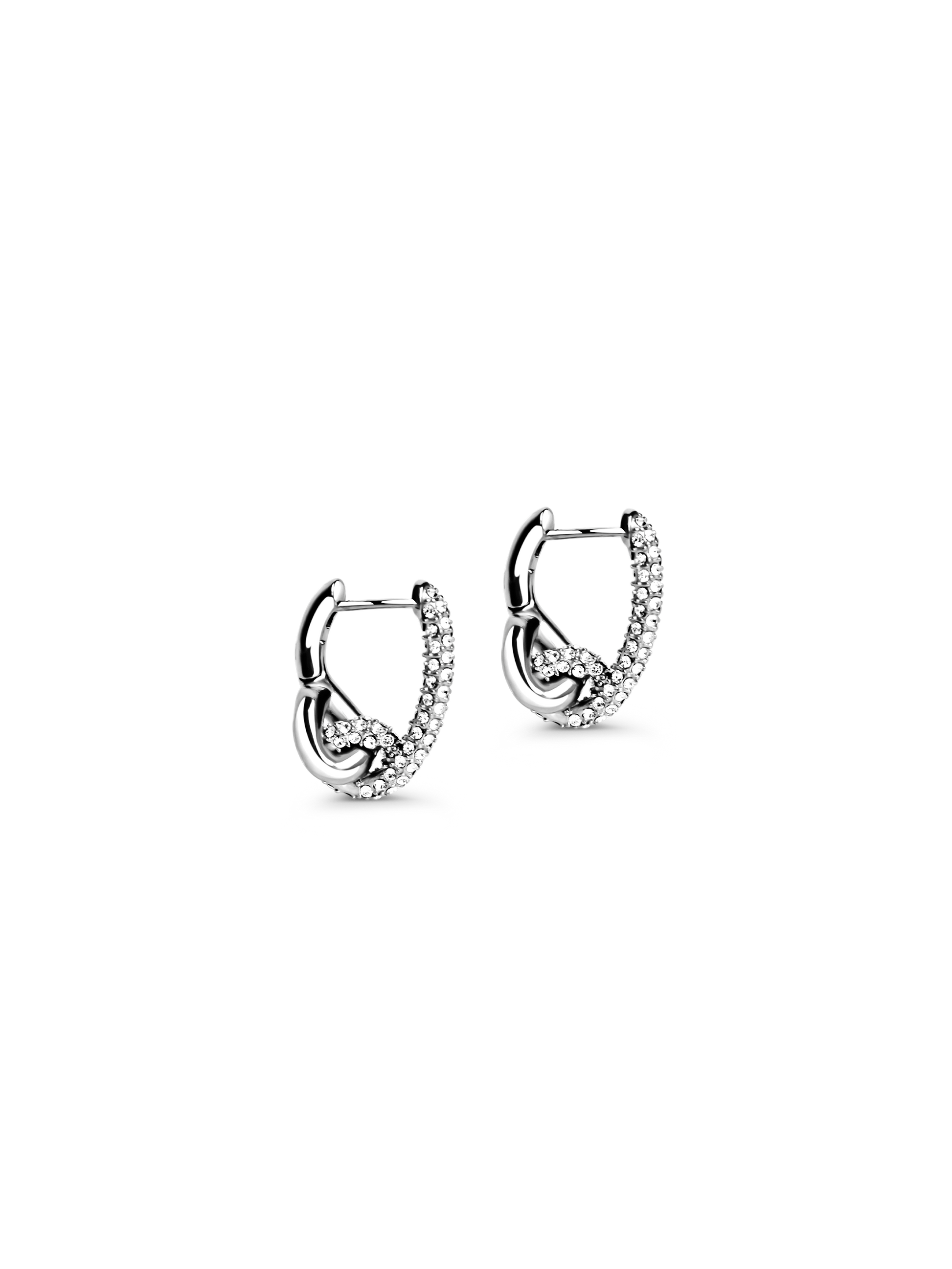 pave knot earrings 925 silver plated steel