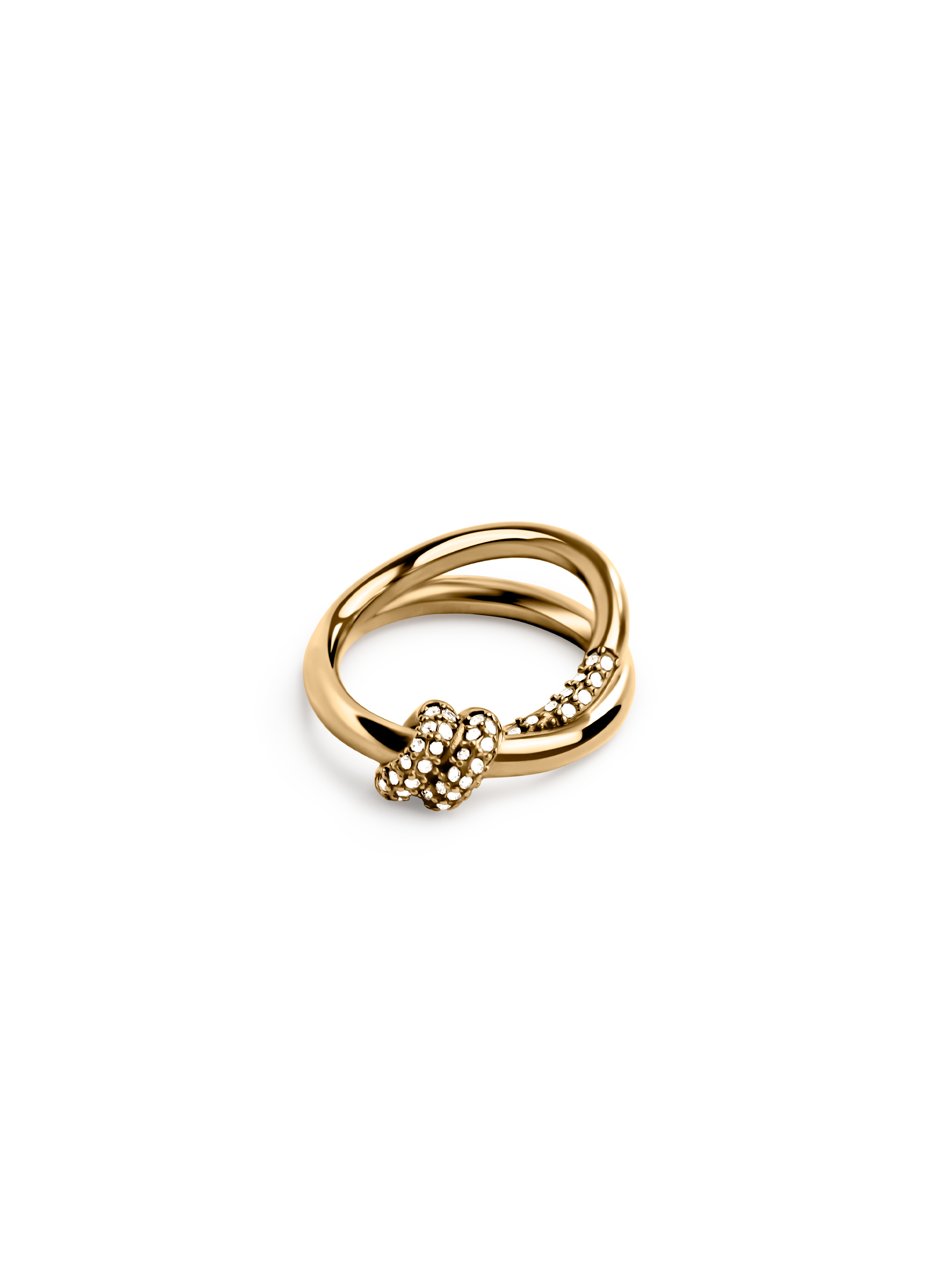 pave knot ring 18k gold PVD plated steel