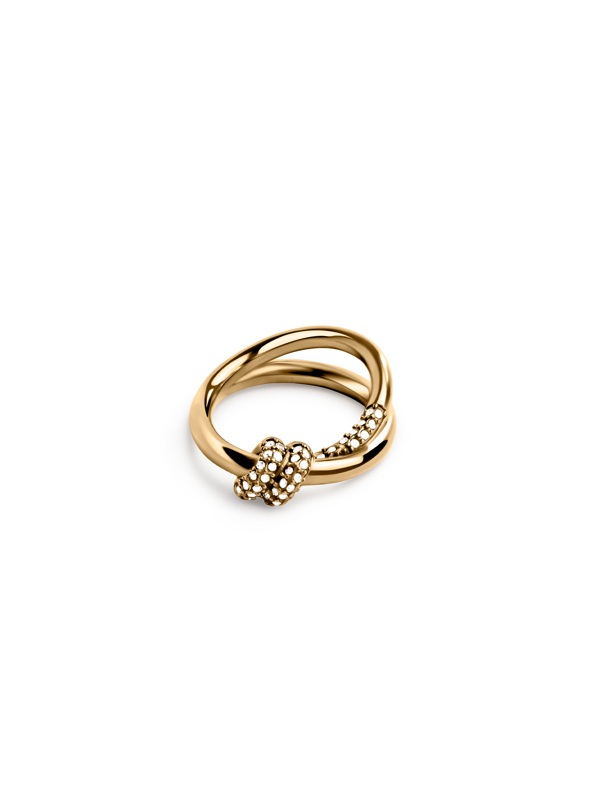 pave knot ring 18k gold PVD plated steel