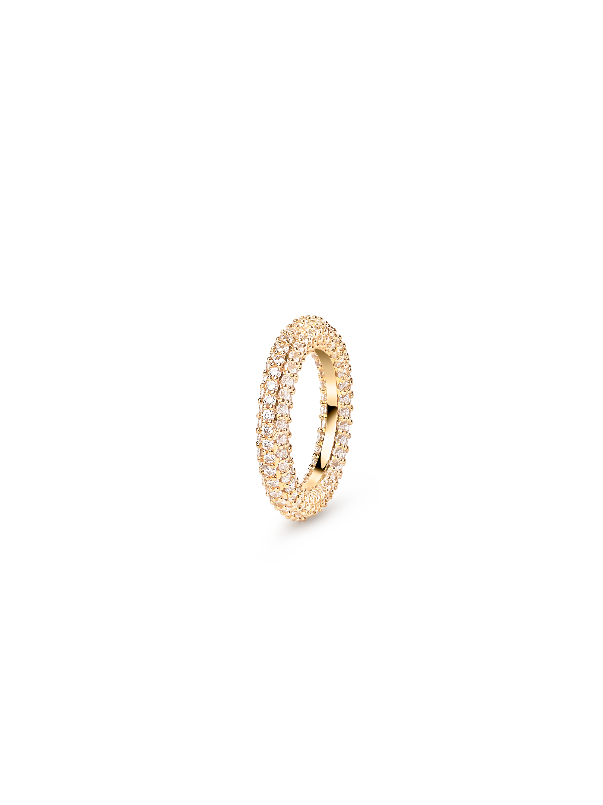 pave ring 18k gold plated brass