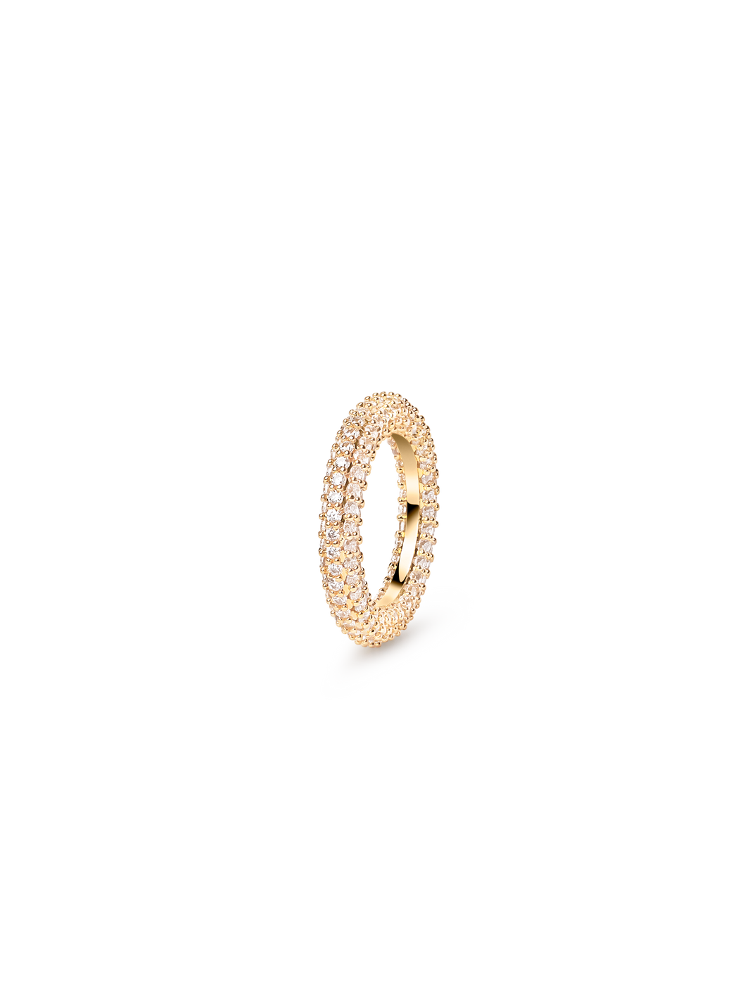 pave ring 18k gold plated brass