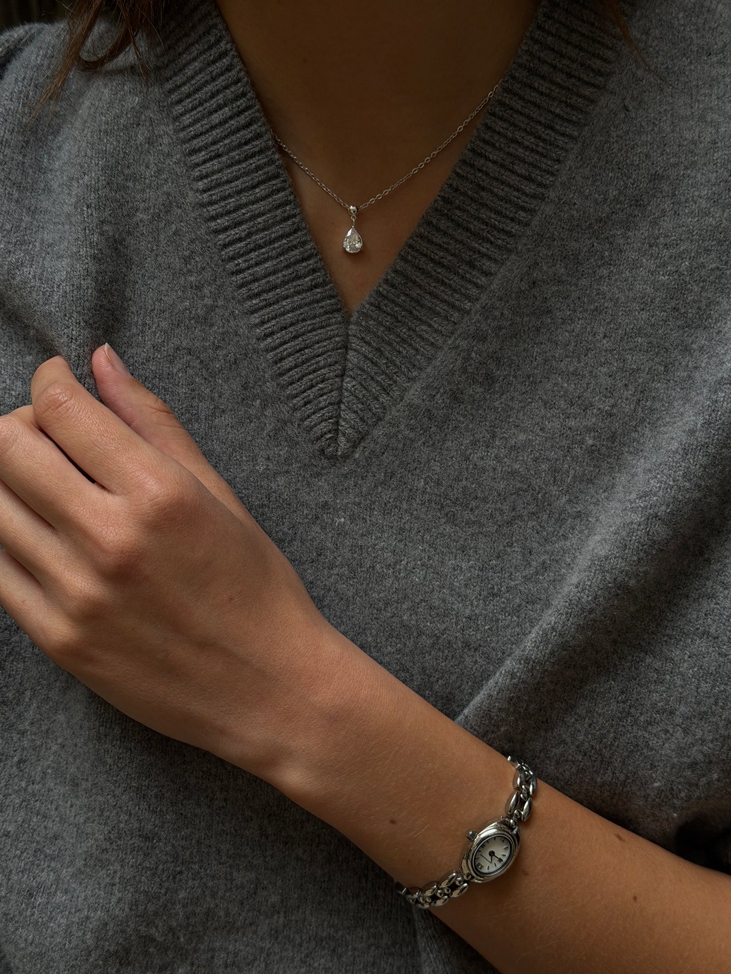Pear Charm Silver