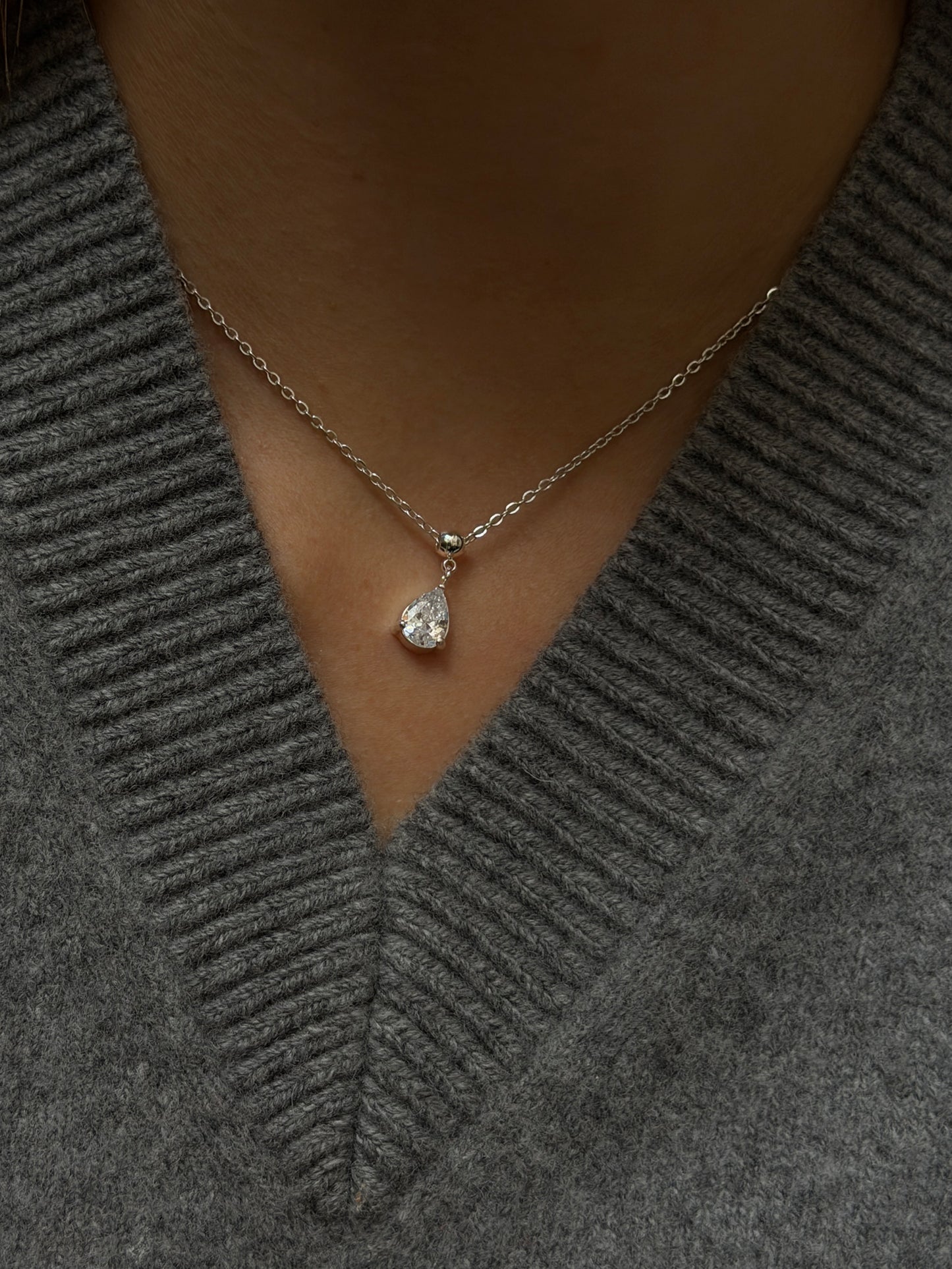 Pear Charm Silver