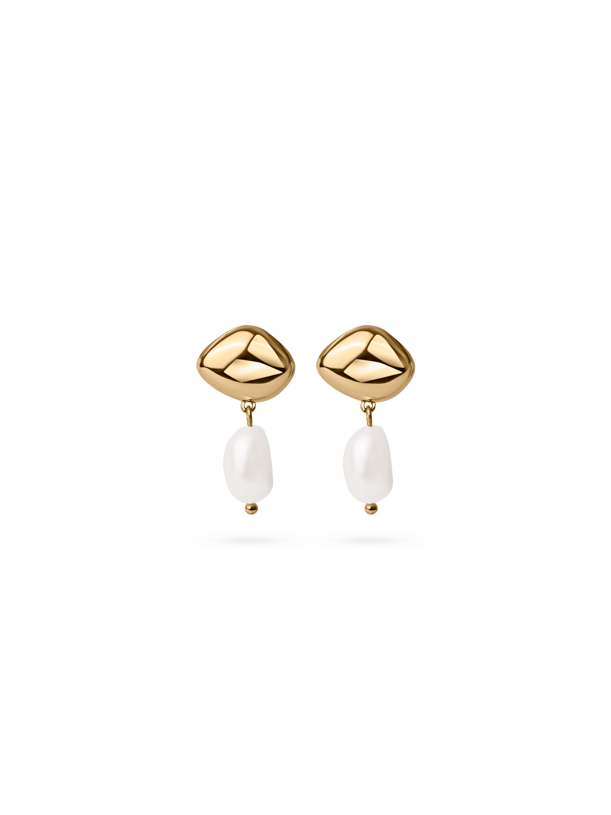 pearl earring 18k gold plated brass