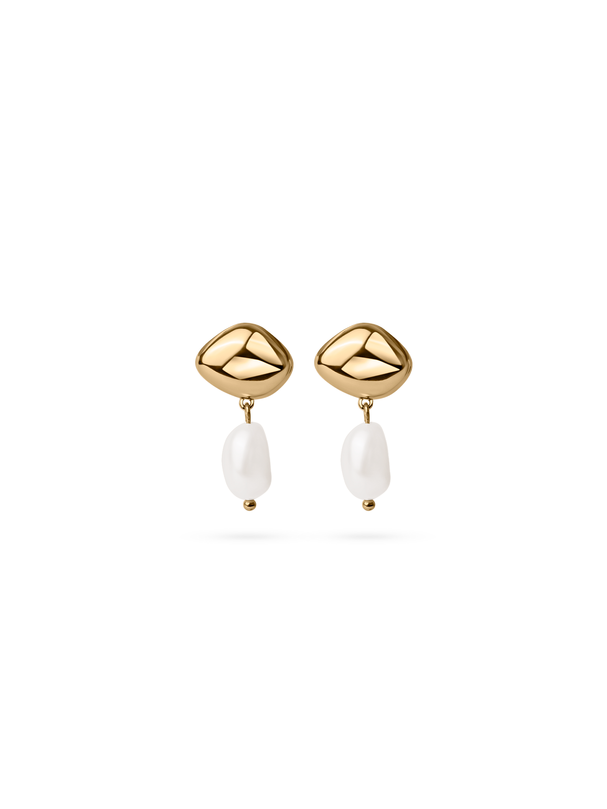 pearl earring 18k gold plated brass