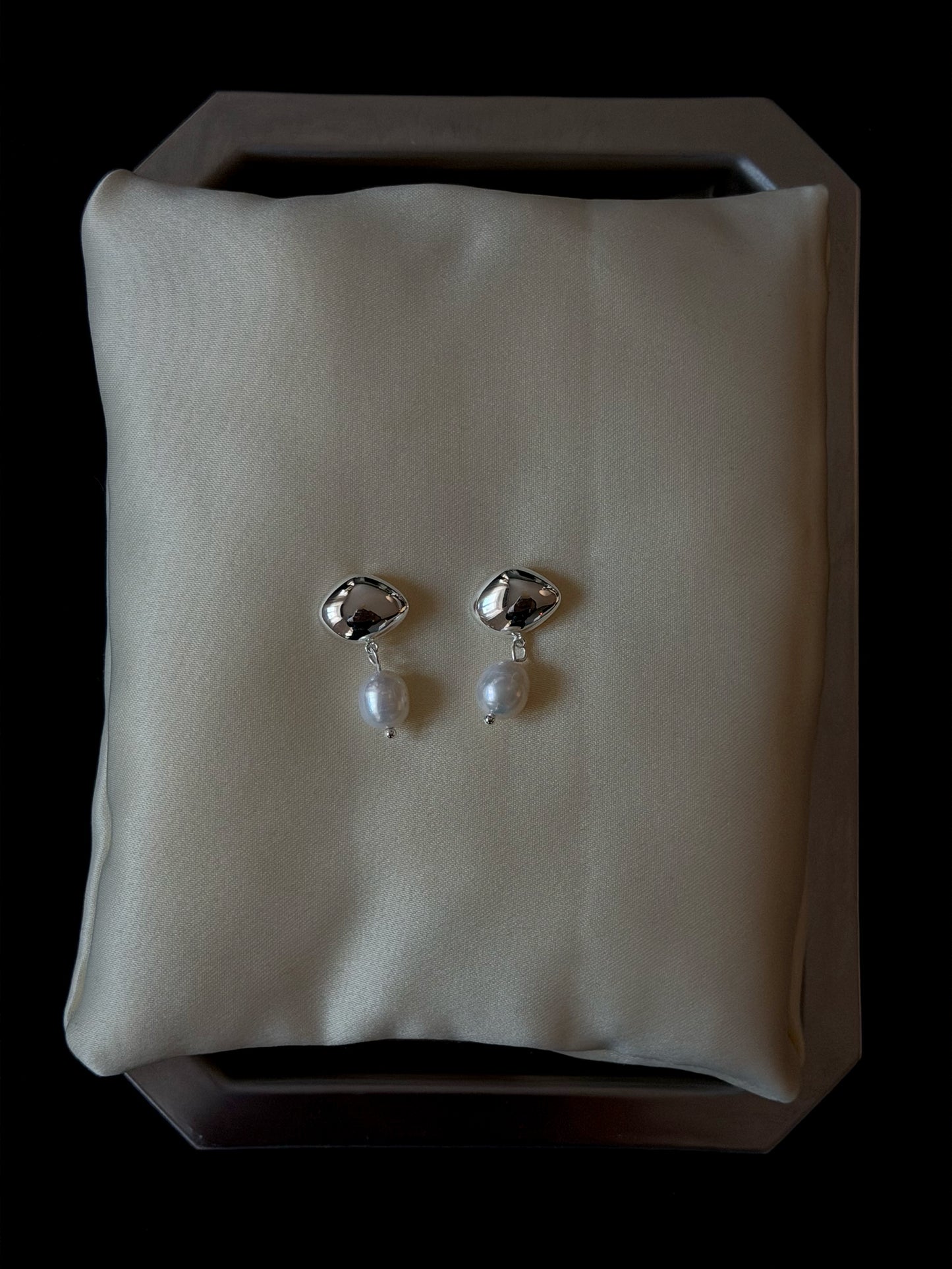 pearl earring 925 silver plated brass