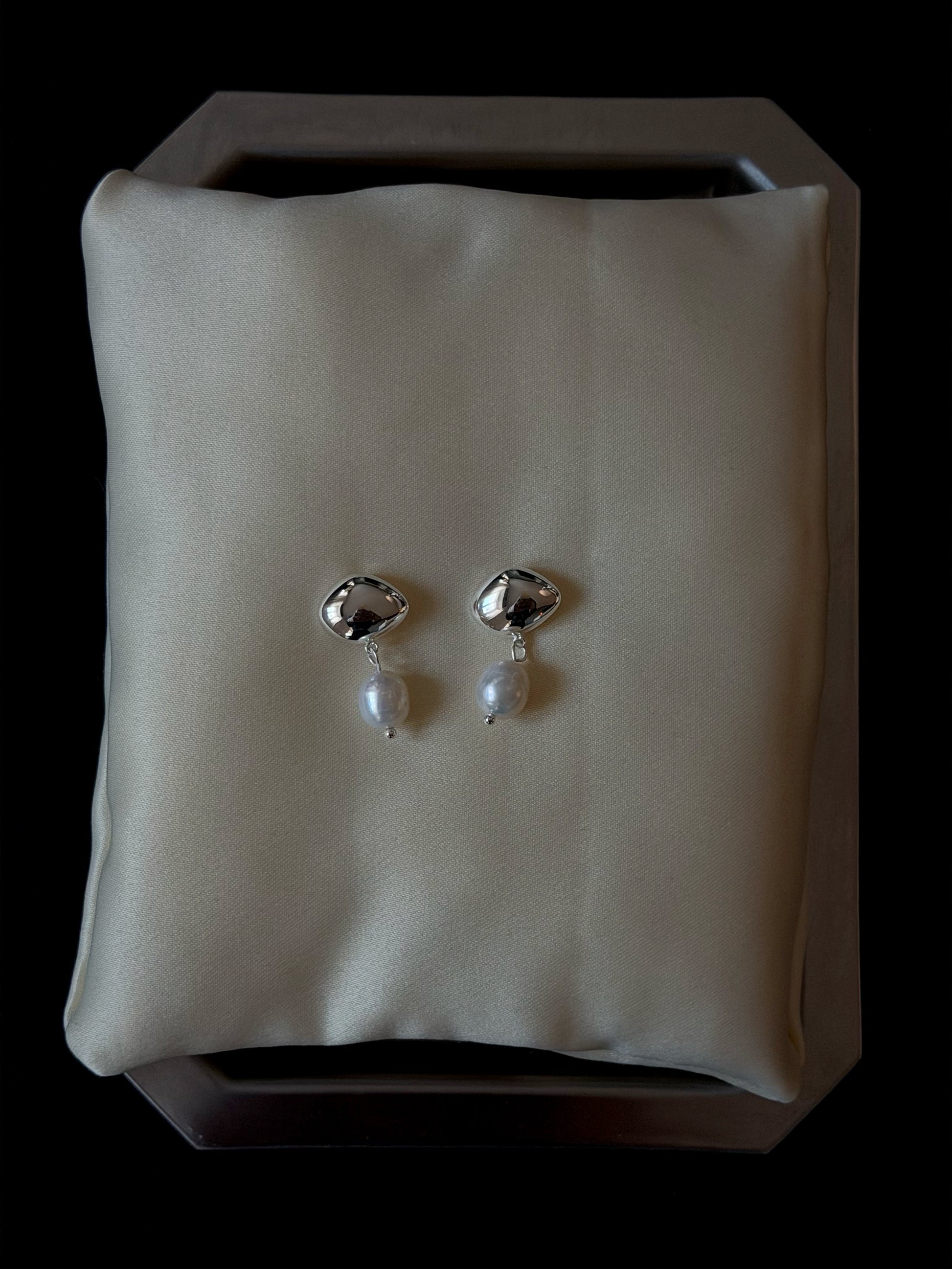 pearl earring 925 silver plated brass