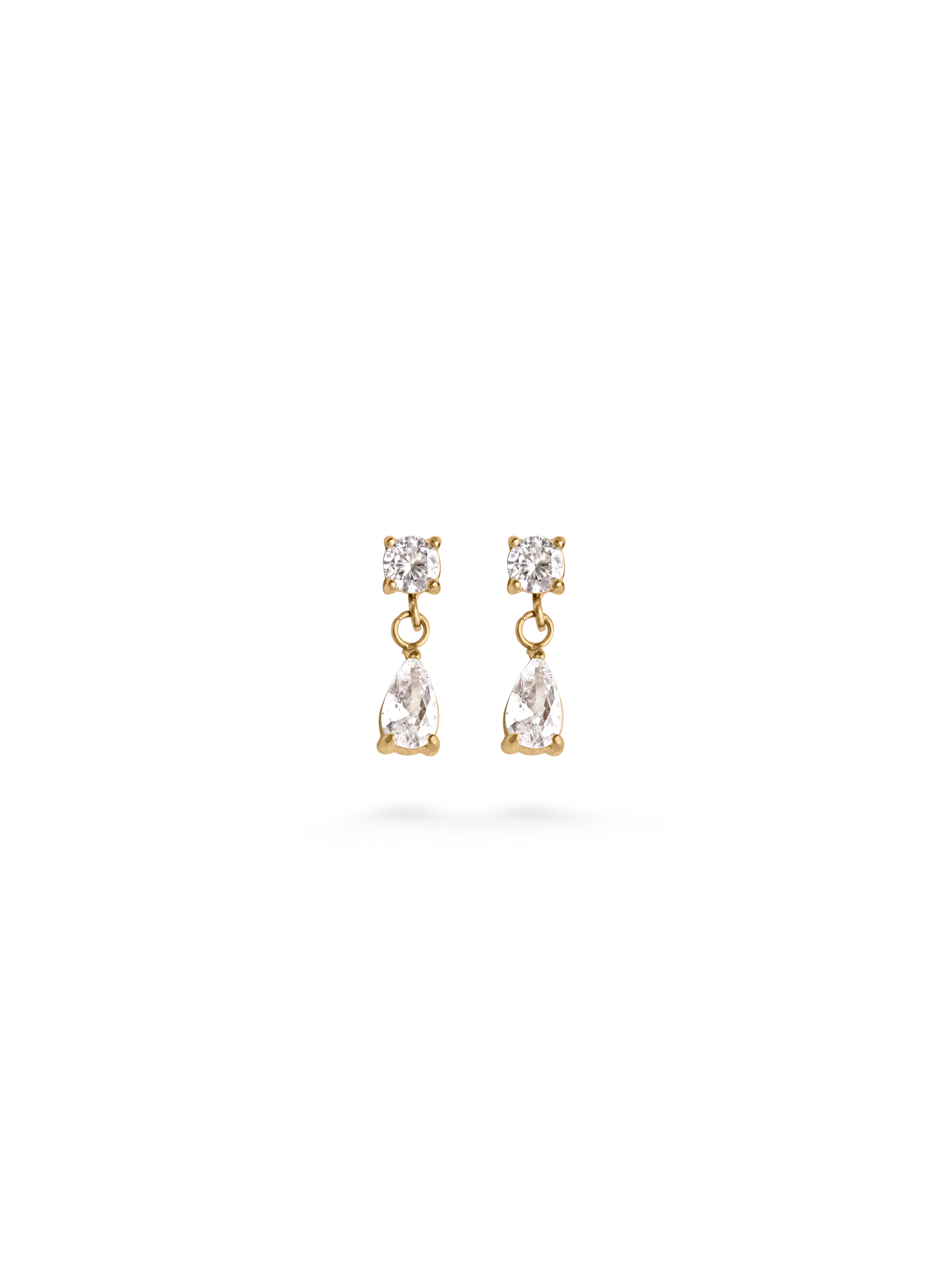 pear stud Waterproof 18k gold PVD plated steel 