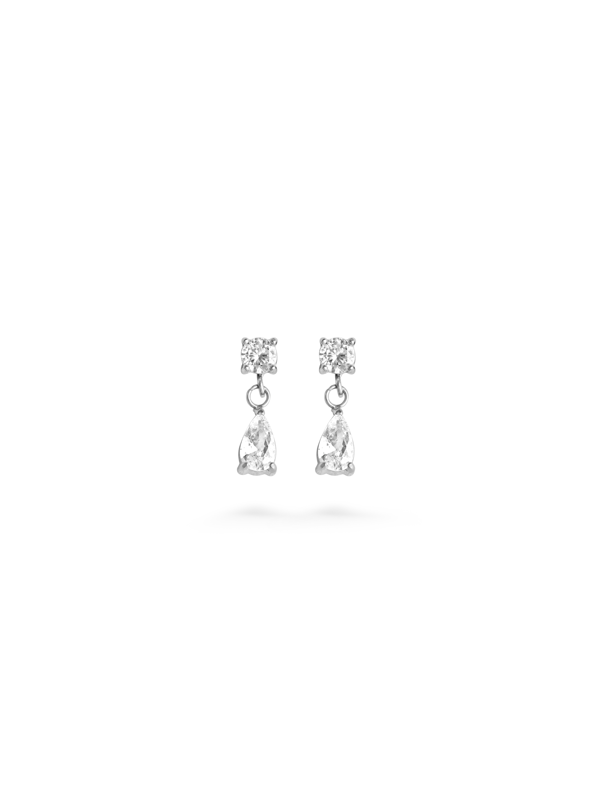 pear stud 925 silver plated steel
