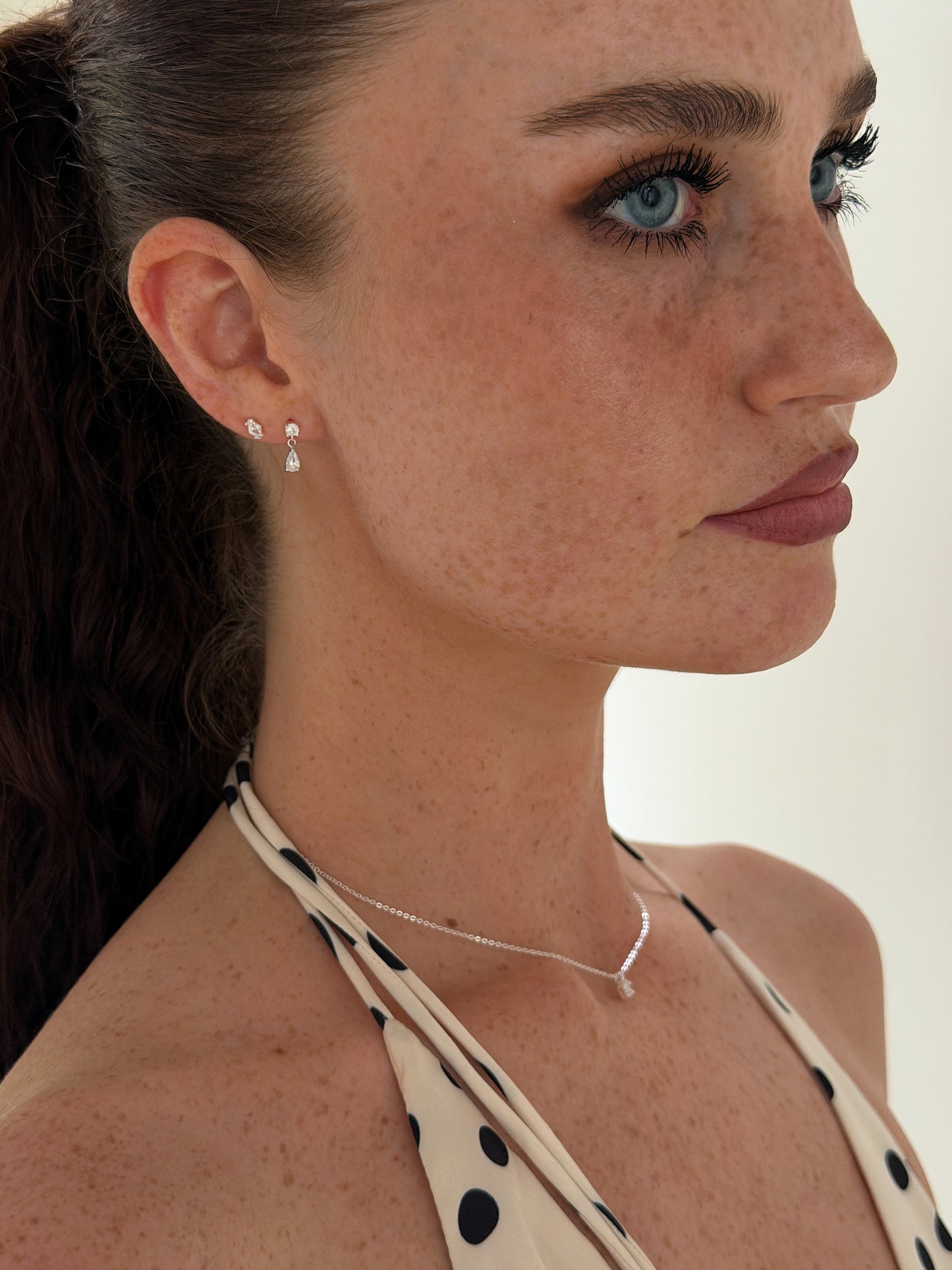 Pear Drop Stud Silver