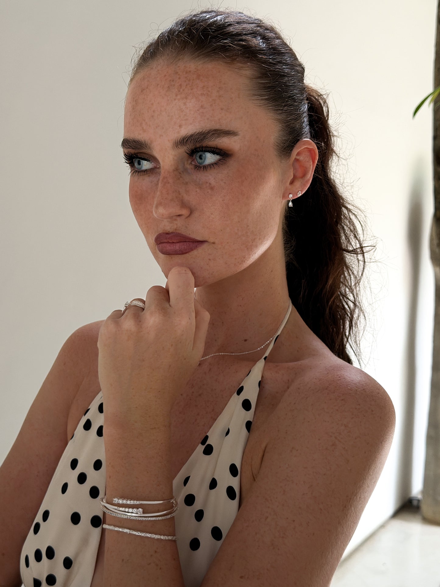 Pear Drop Stud Silver