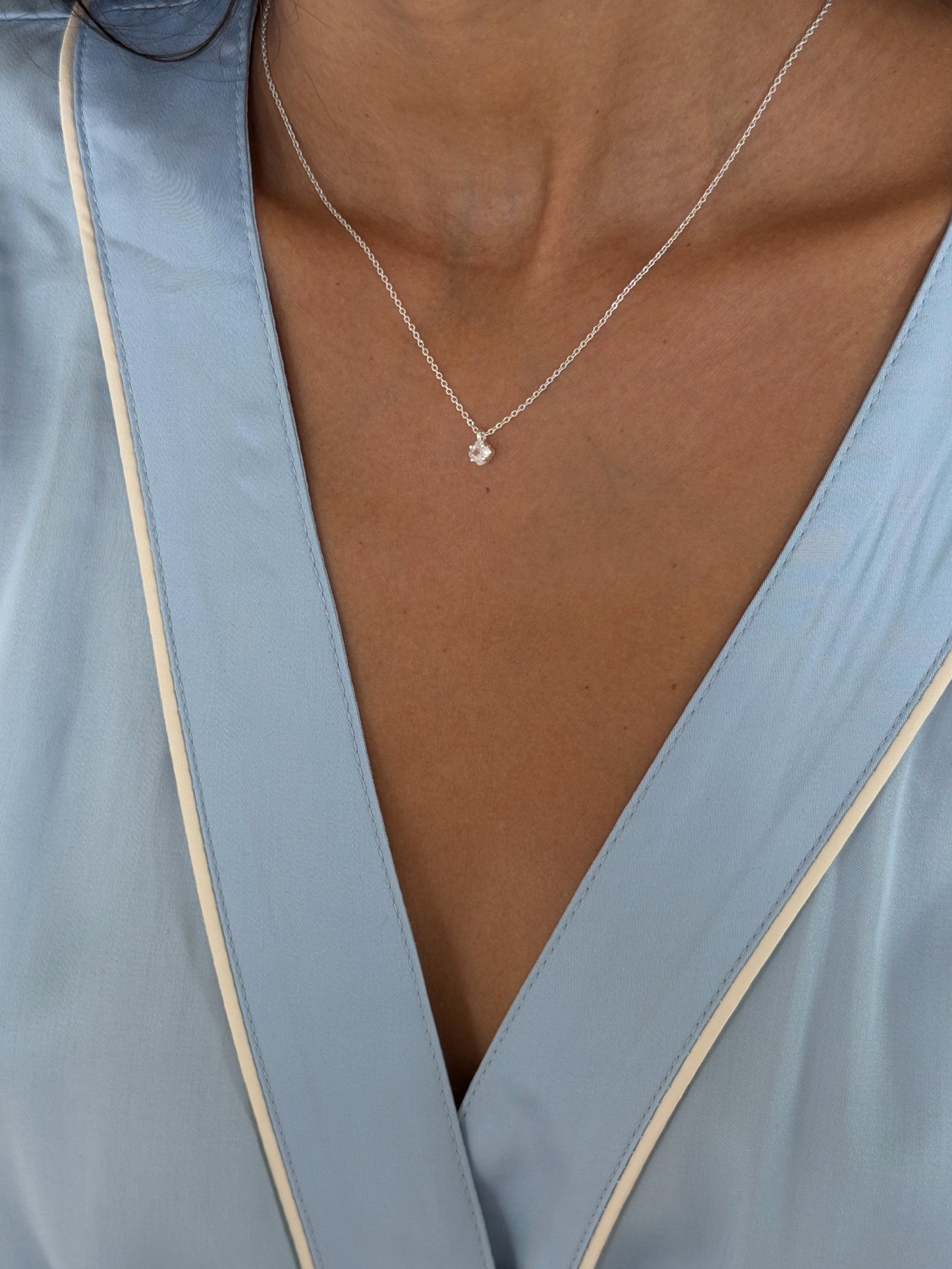 quatrefoil necklace 925 silver plated brass