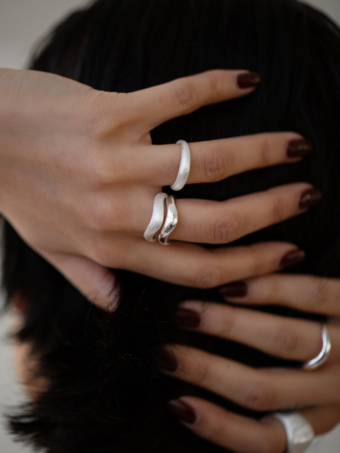 Waver Ring Set Silver