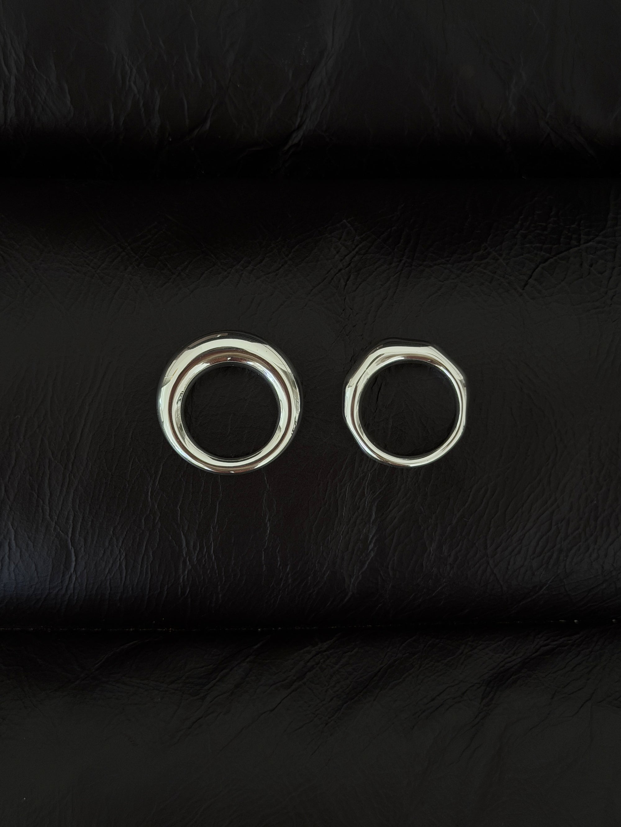 arc chunky ring, arc melt ring 925 silver plated stainless steel