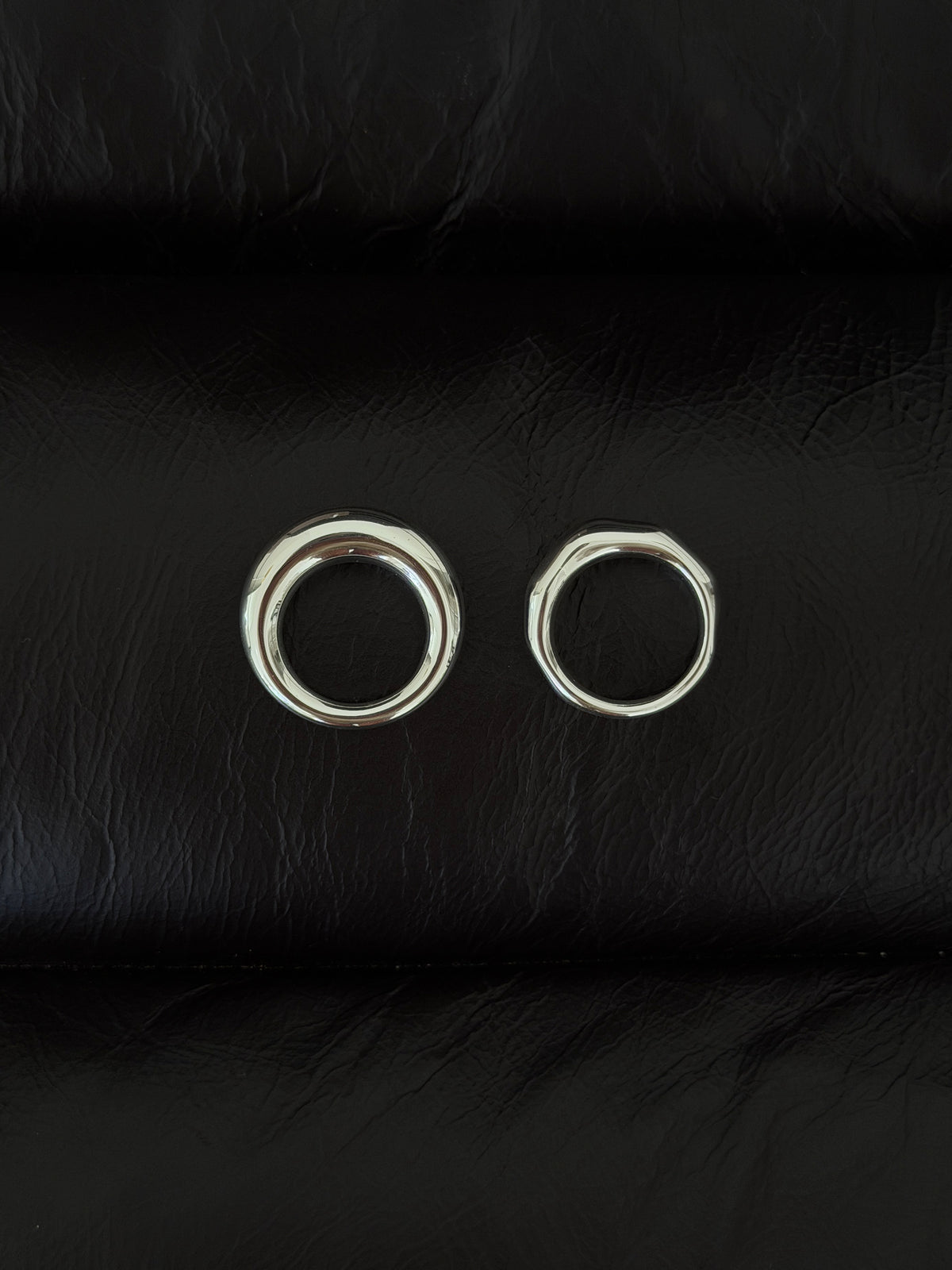 arc chunky ring, arc melt ring 925 silver plated stainless steel