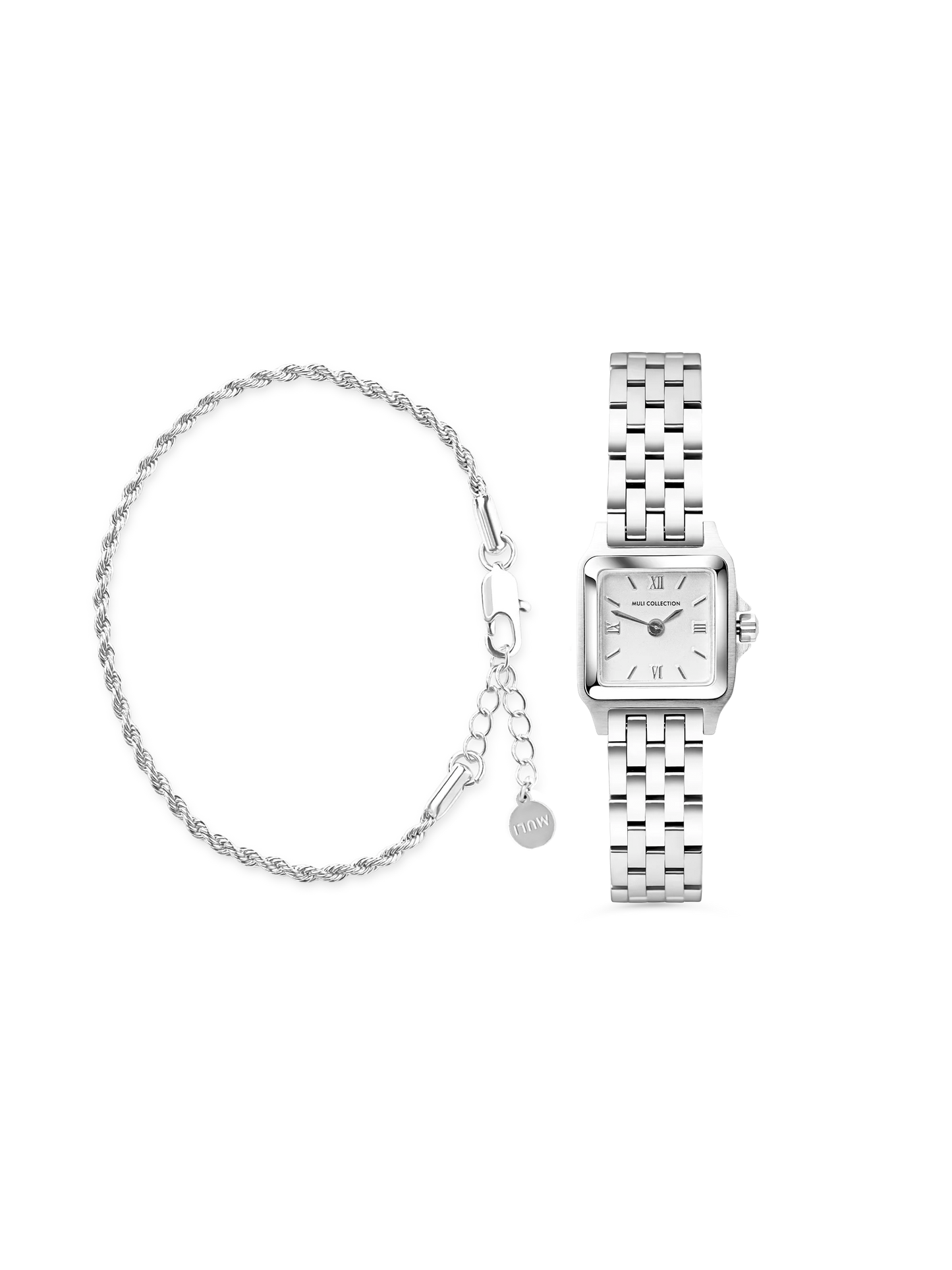 Muli Collection Watch & Bracelet Set Silver