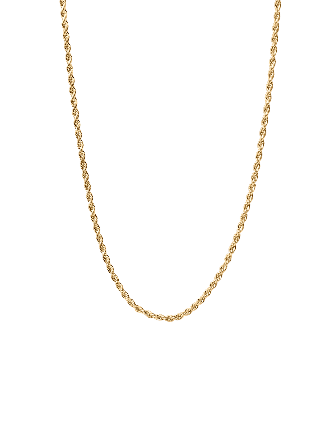thin rope chain necklace 18k gold plated brass